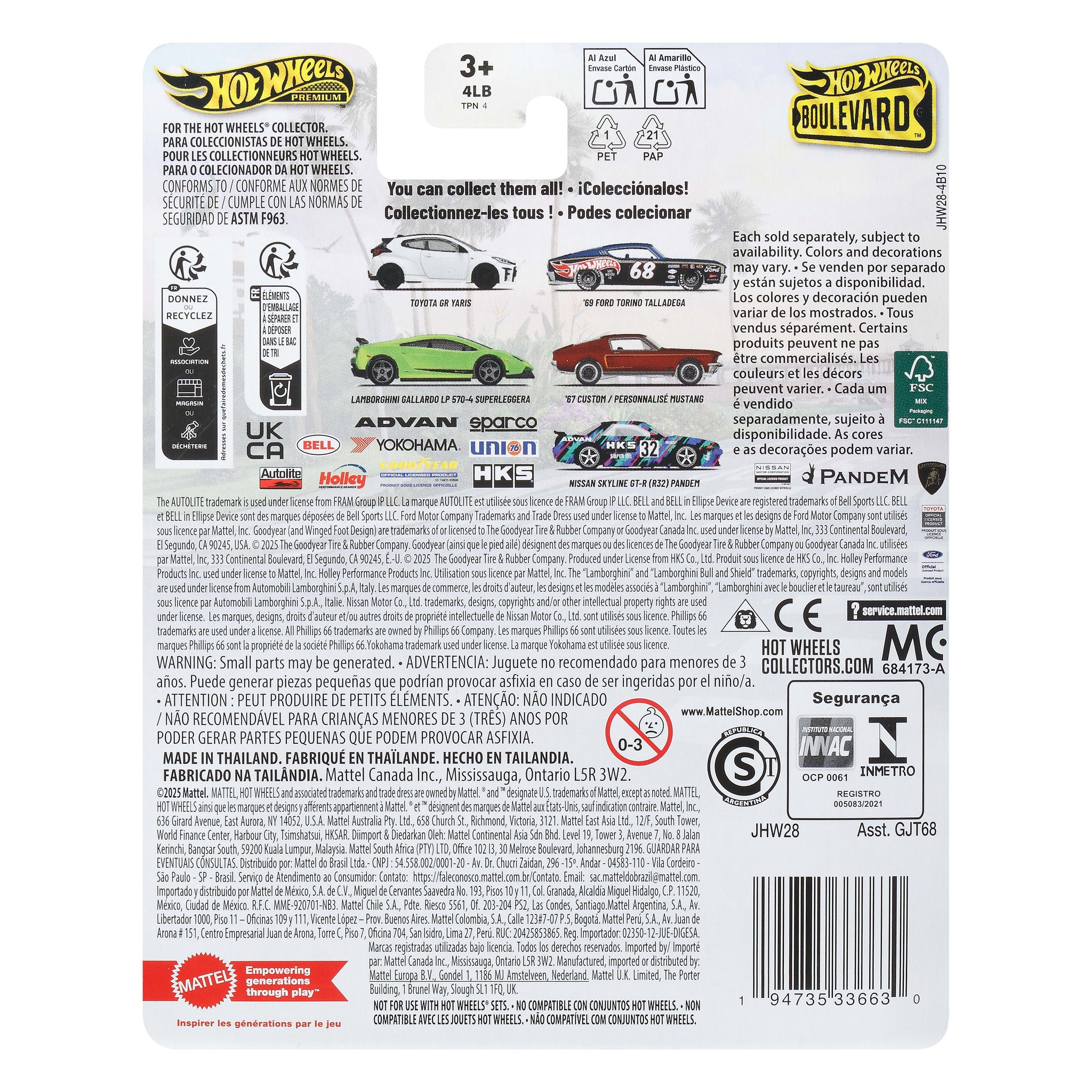 Hot Wheels Premium Boulevard 1:64 Die-Cast 1969 Ford Torino Tallade