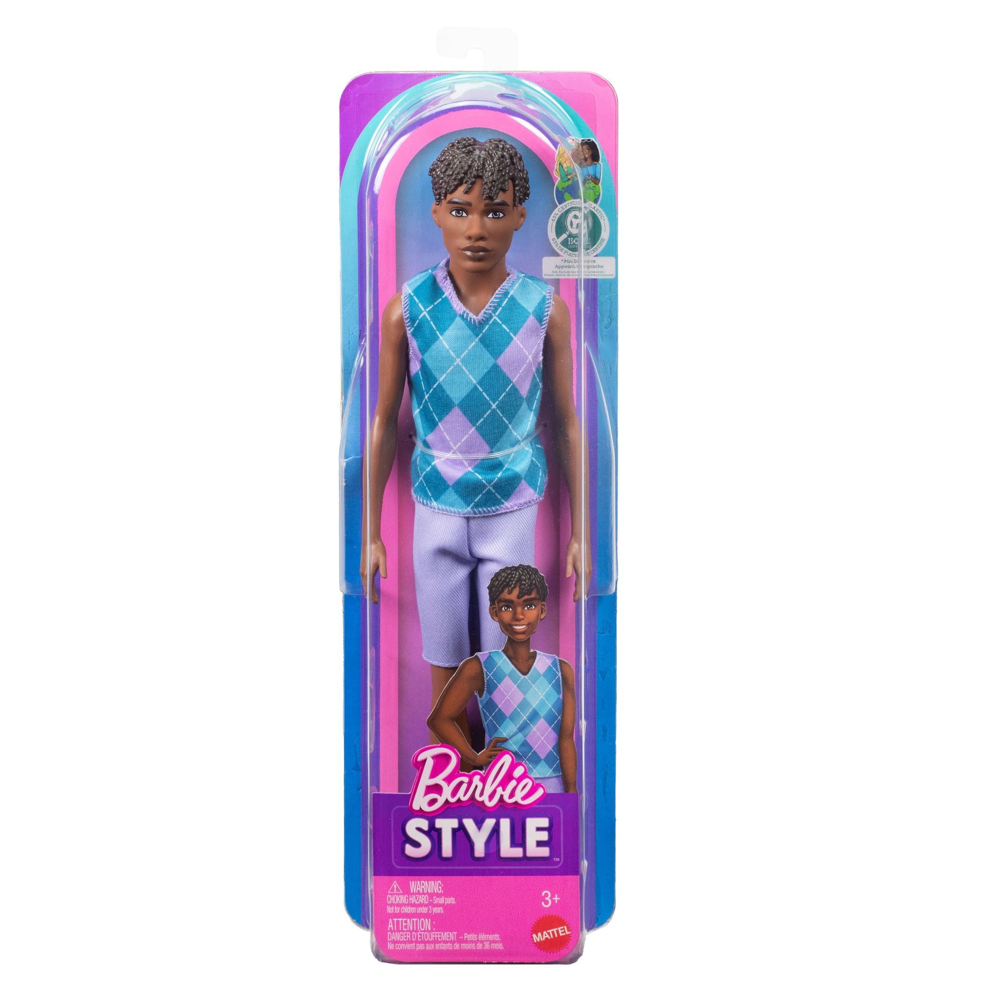 Barbie Ken Fashionista Doll - 253 Blue & Purple Argyle Vest