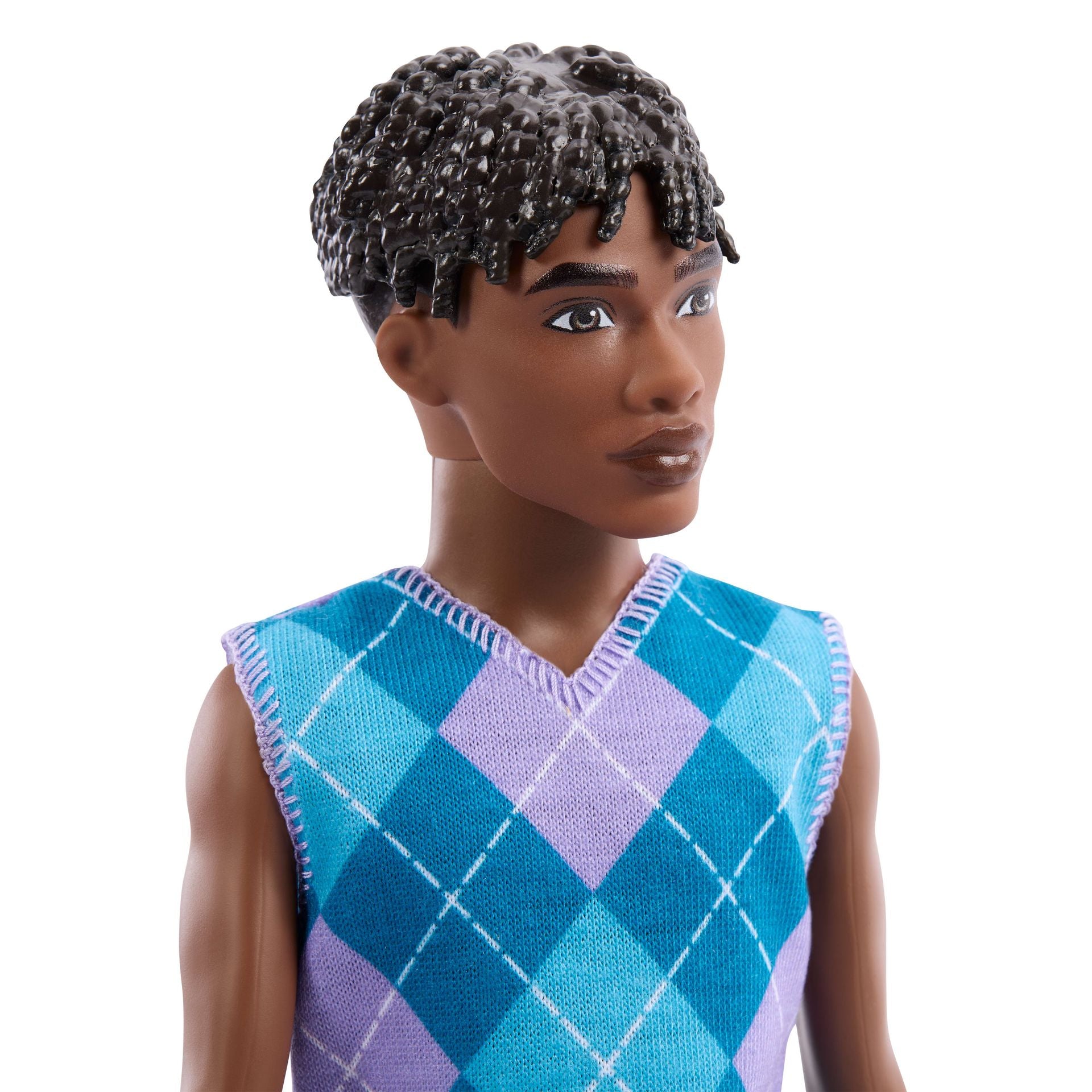 Barbie Ken Fashionista Doll - 253 Blue & Purple Argyle Vest