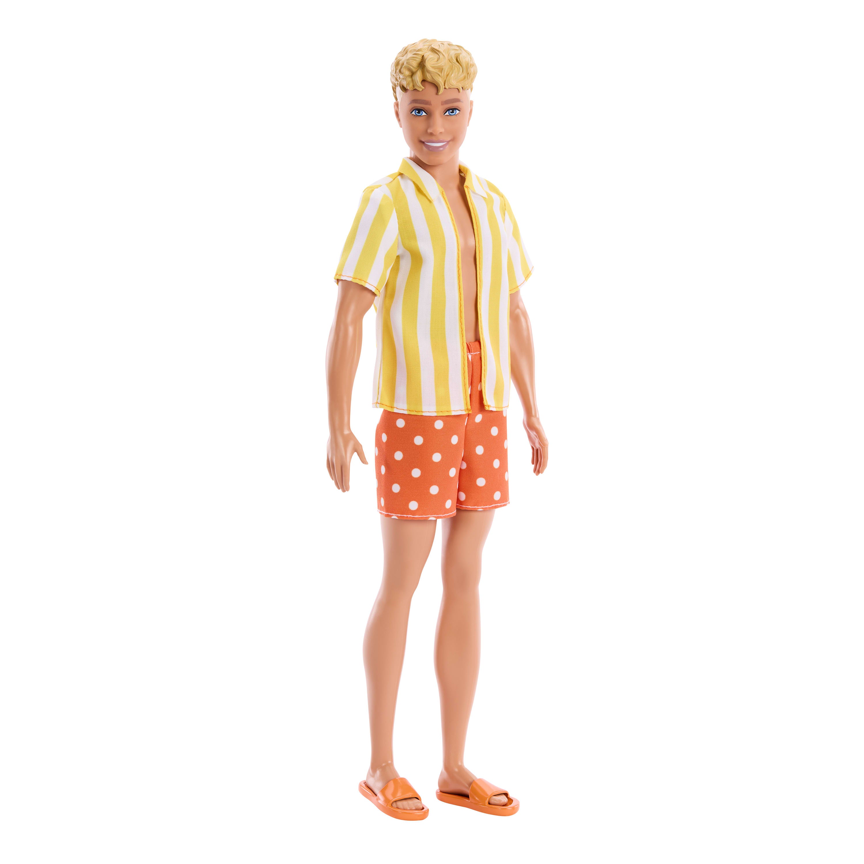 Barbie Ken Fashionista Doll - 252 Yellow Stripe Shirt & Orange Polka Dot Shorts
