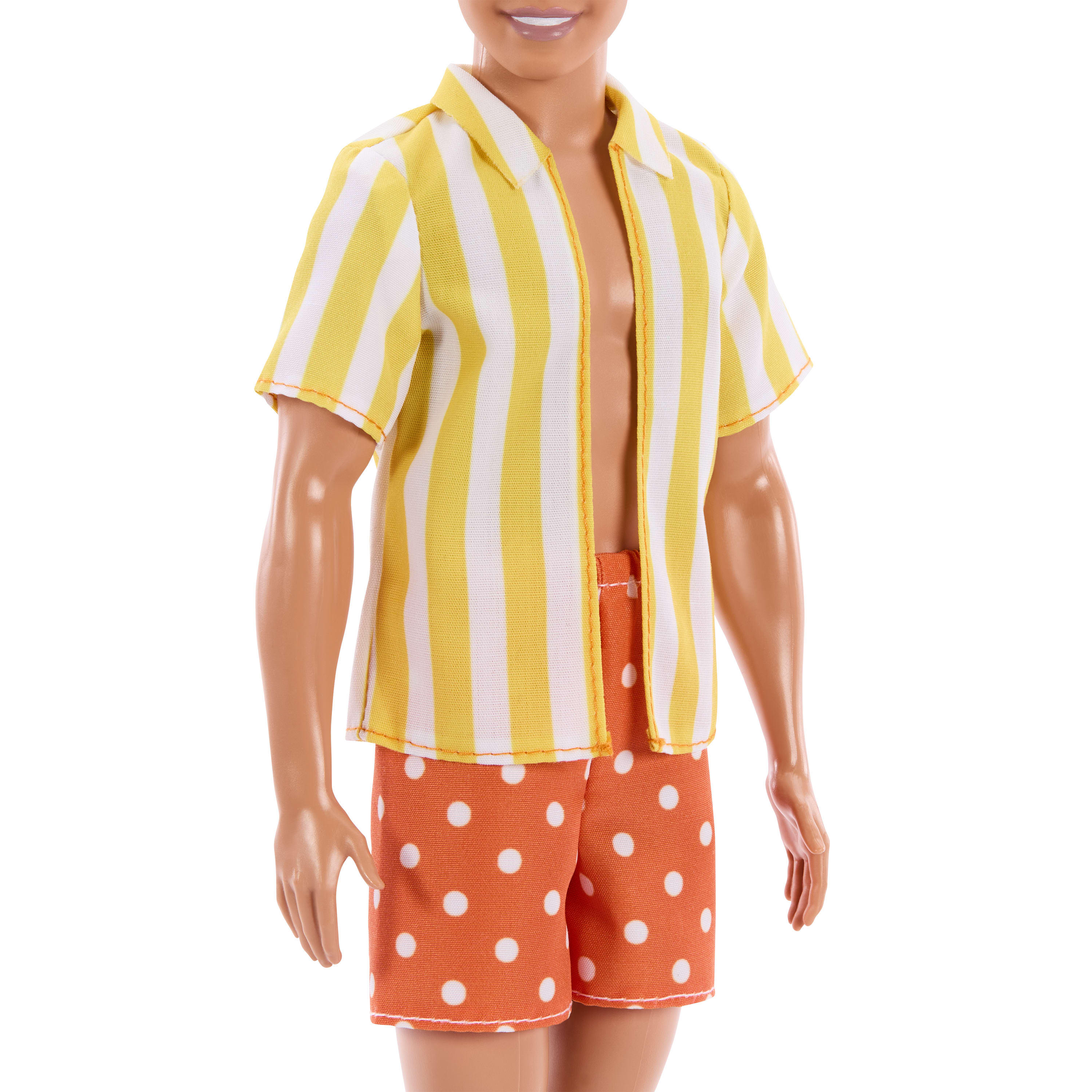 Barbie Ken Fashionista Doll - 252 Yellow Stripe Shirt & Orange Polka Dot Shorts