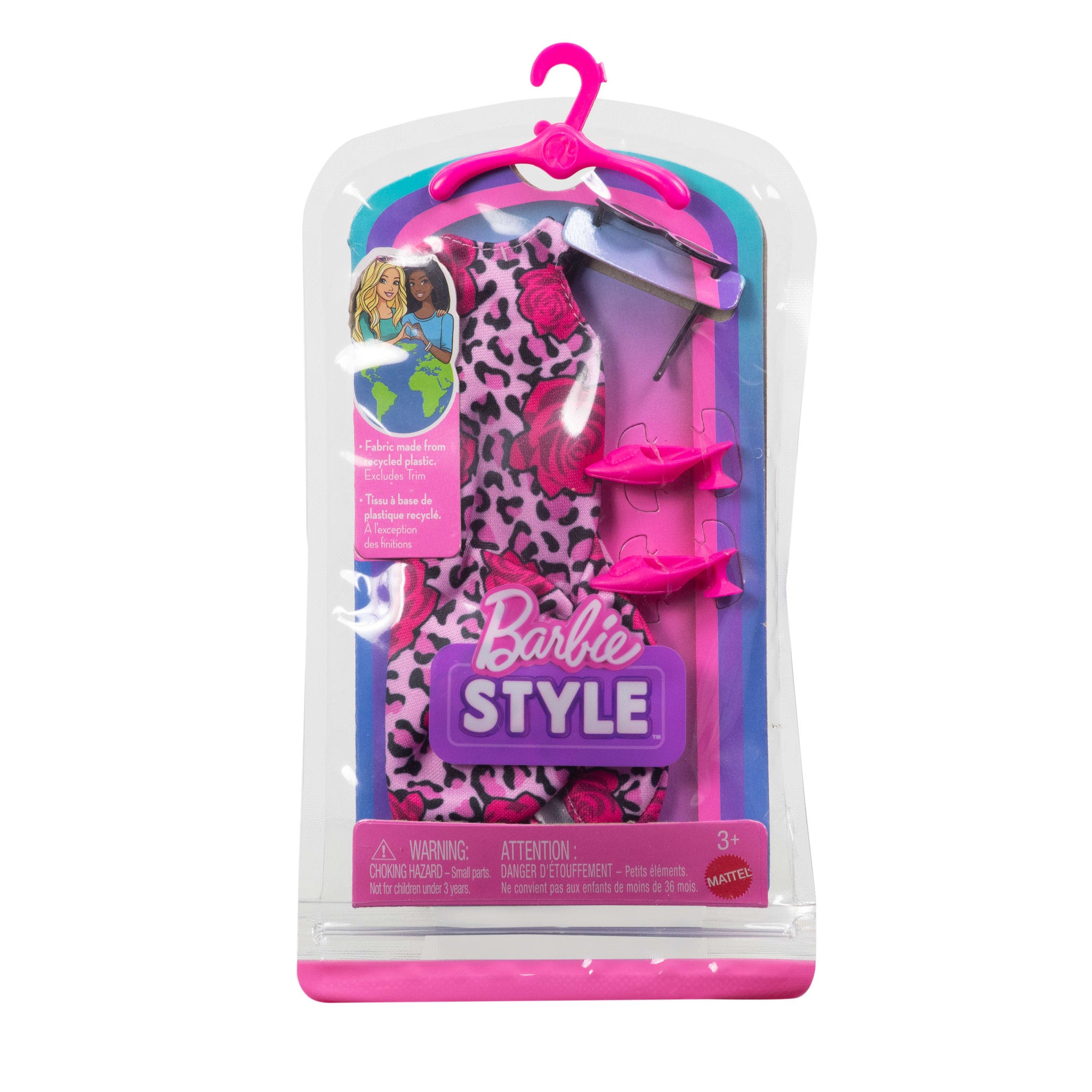 Barbie Style Fashion Pack Pink Roses & Cheetah Print Dress