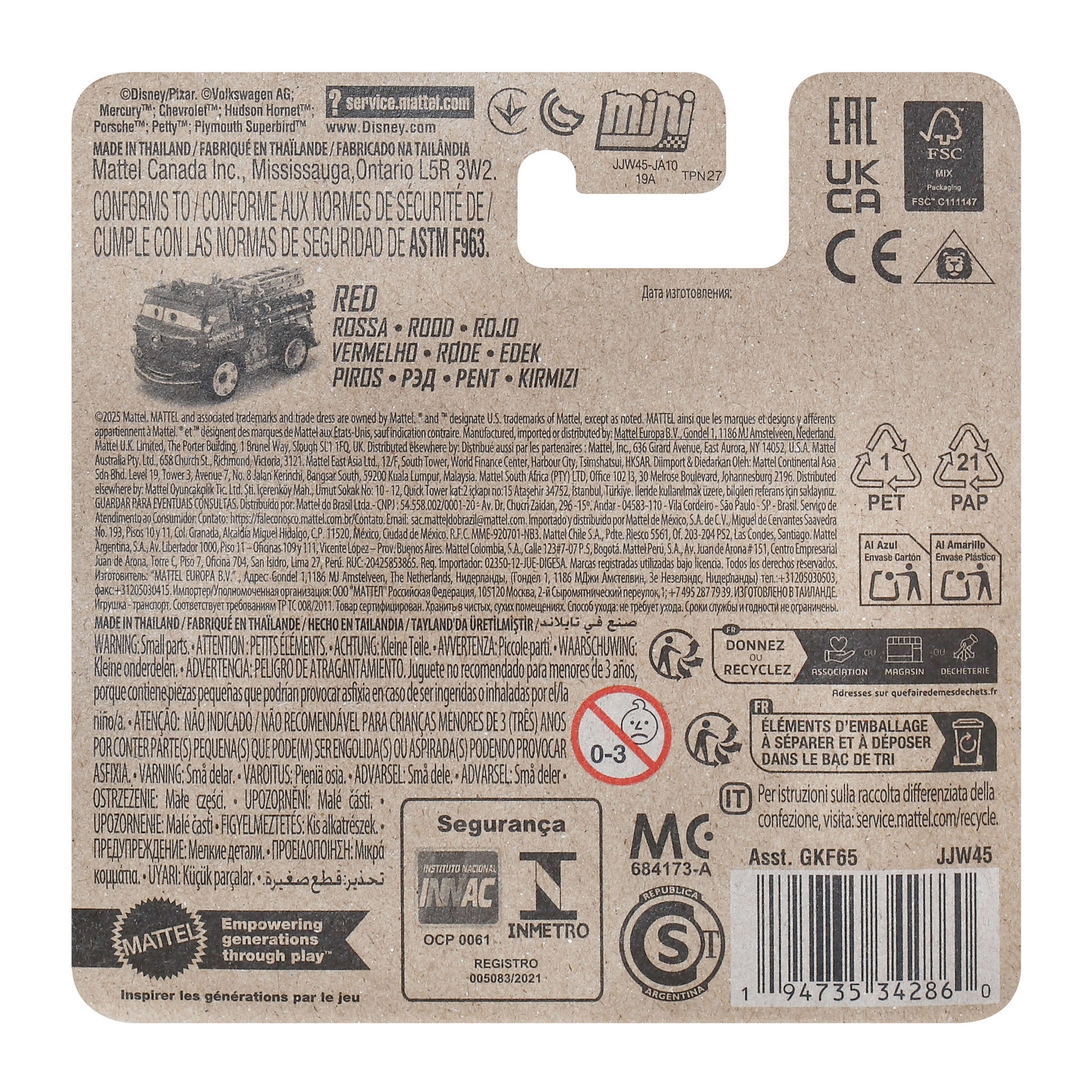 Disney Pixar Cars Mini Die-Cast Racers - Race And Rescue Red Firetruck - Toyworld Australia