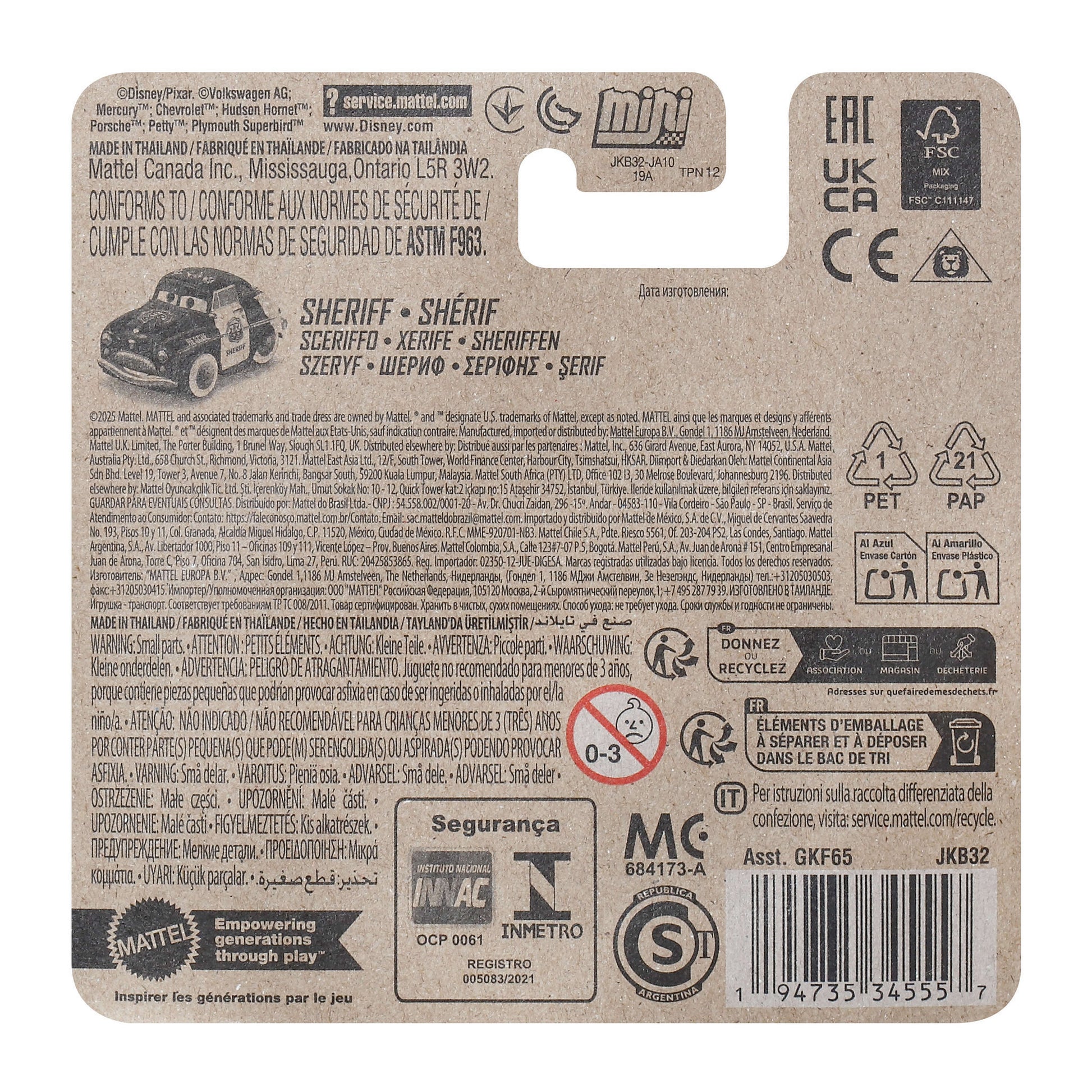 Disney Pixar Cars Mini Die-Cast Racers - Race And Rescue Sheriff - Toyworld Australia