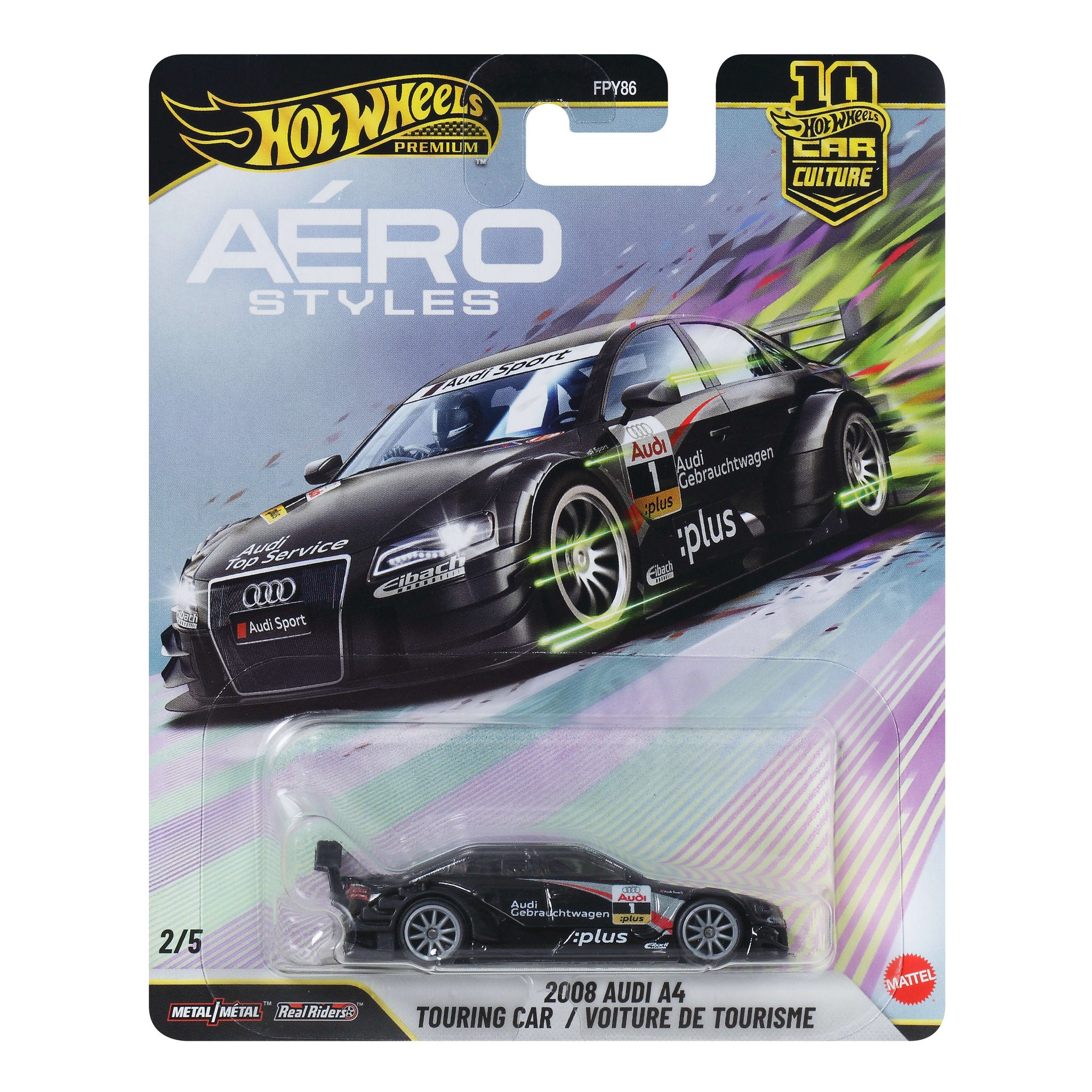 Hot Wheels Aero Styles 1:64 Die-Cast 2008 Audi A4 Touring Car