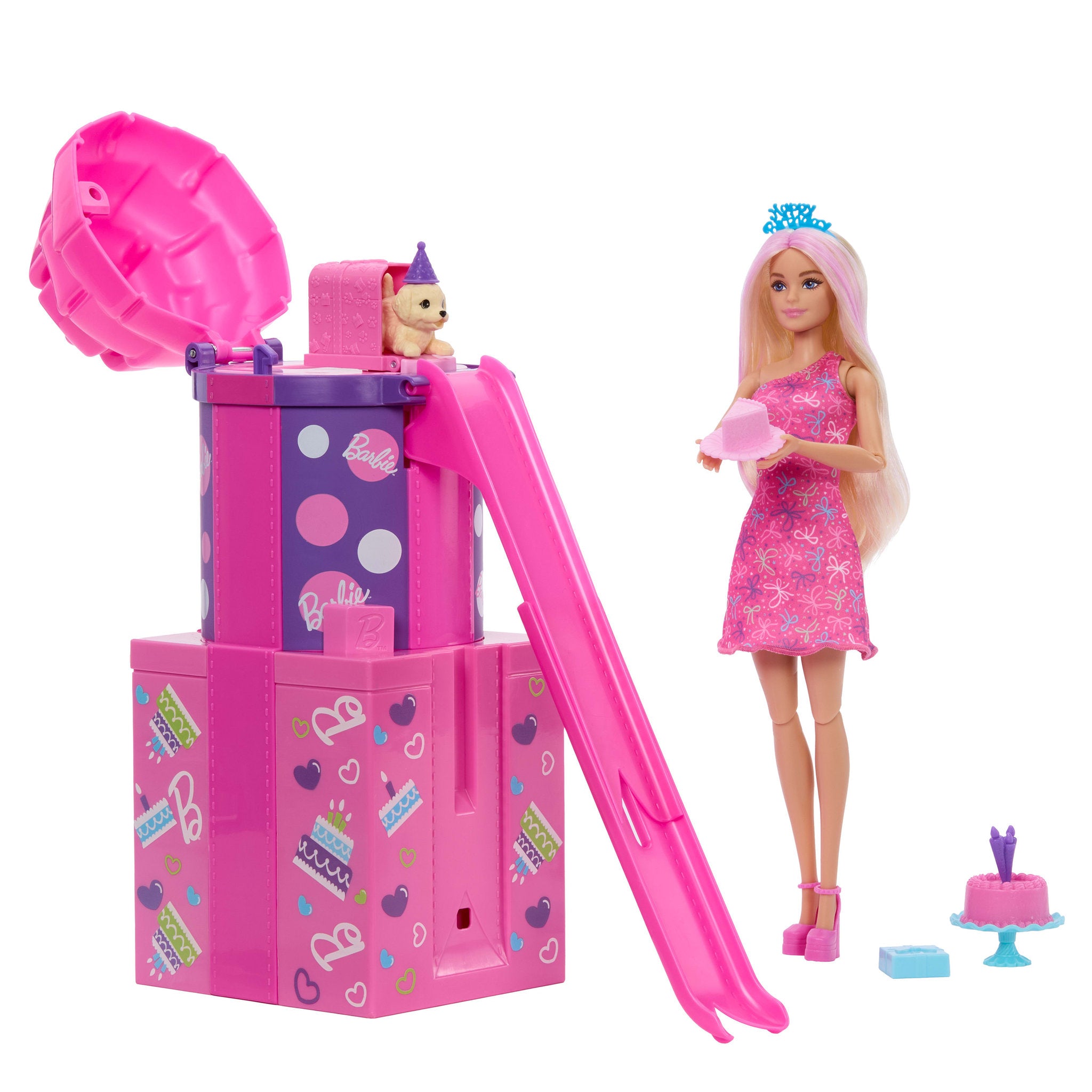 Barbie Reveal Party Unboxed Birthday Surprise & Slide - Toyworld Australia