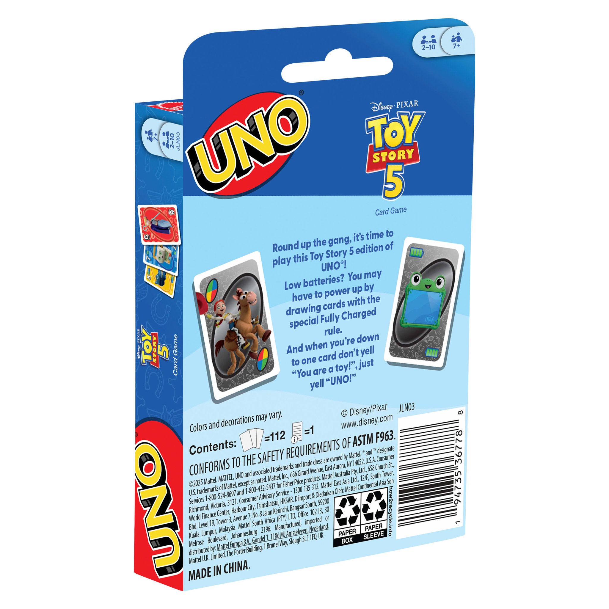 UNO Toy Story 5 Card Game