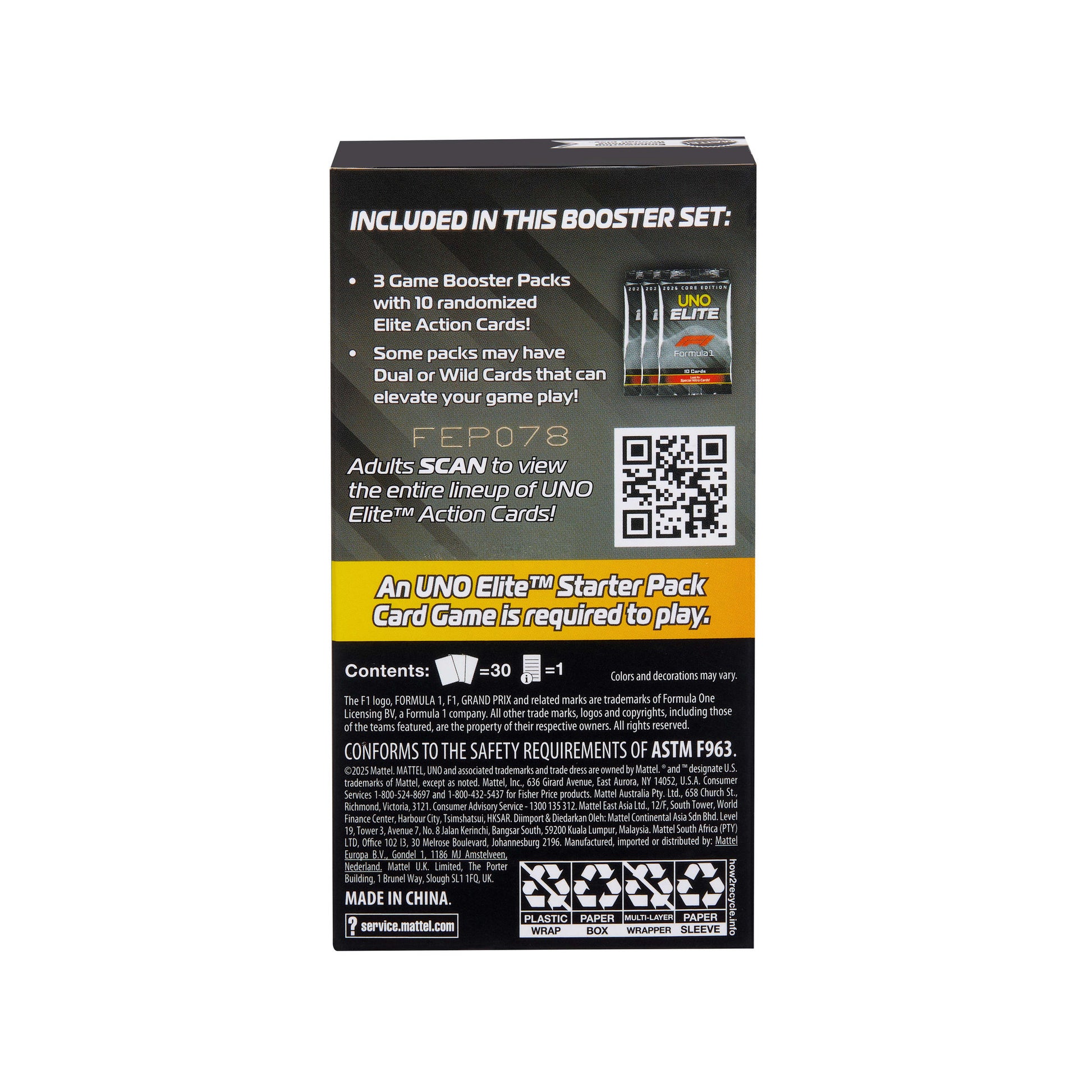 UNO Elite F1 2025 Core Edition - Booster Set - Toyworld Australia