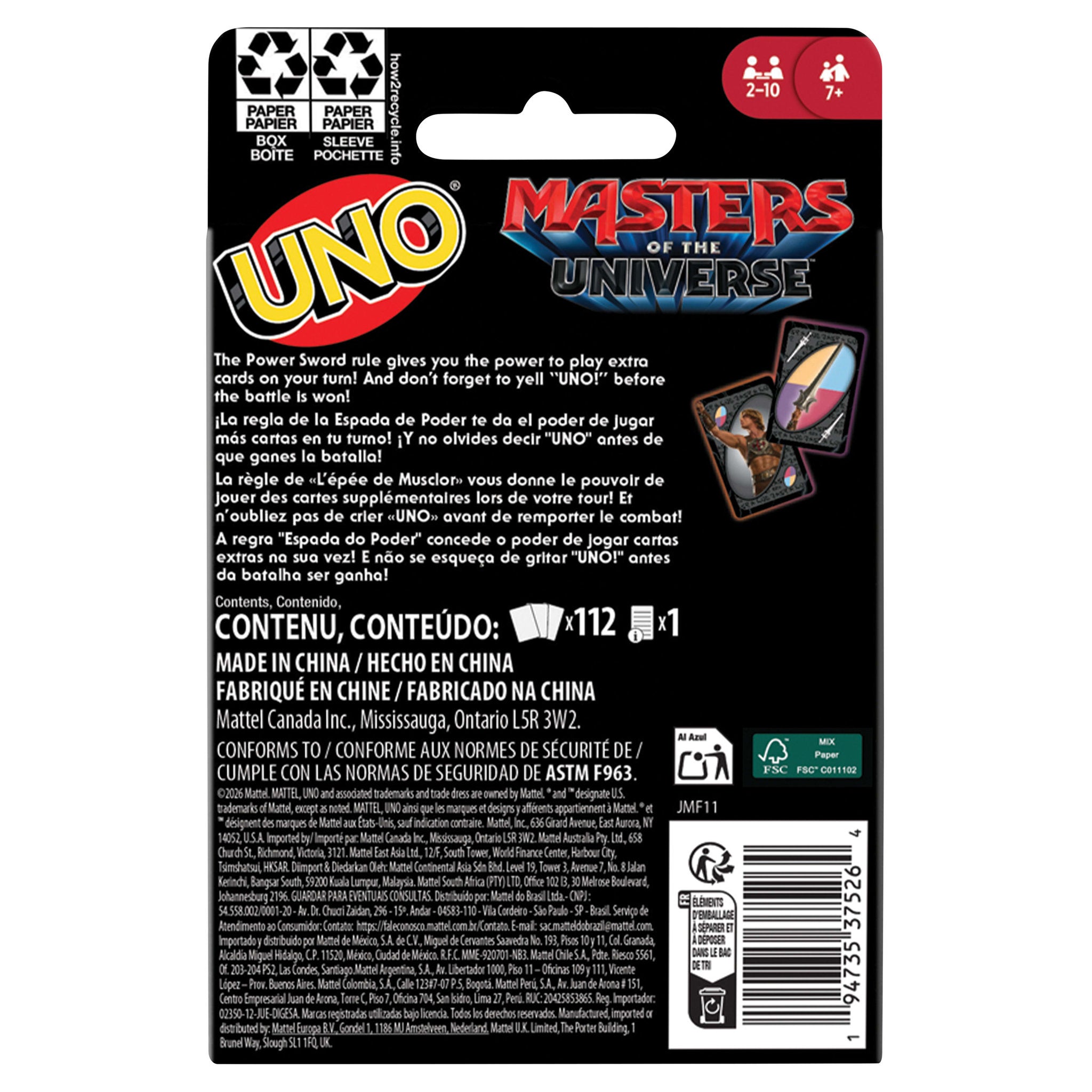 UNO Masters of the Universe Card Game