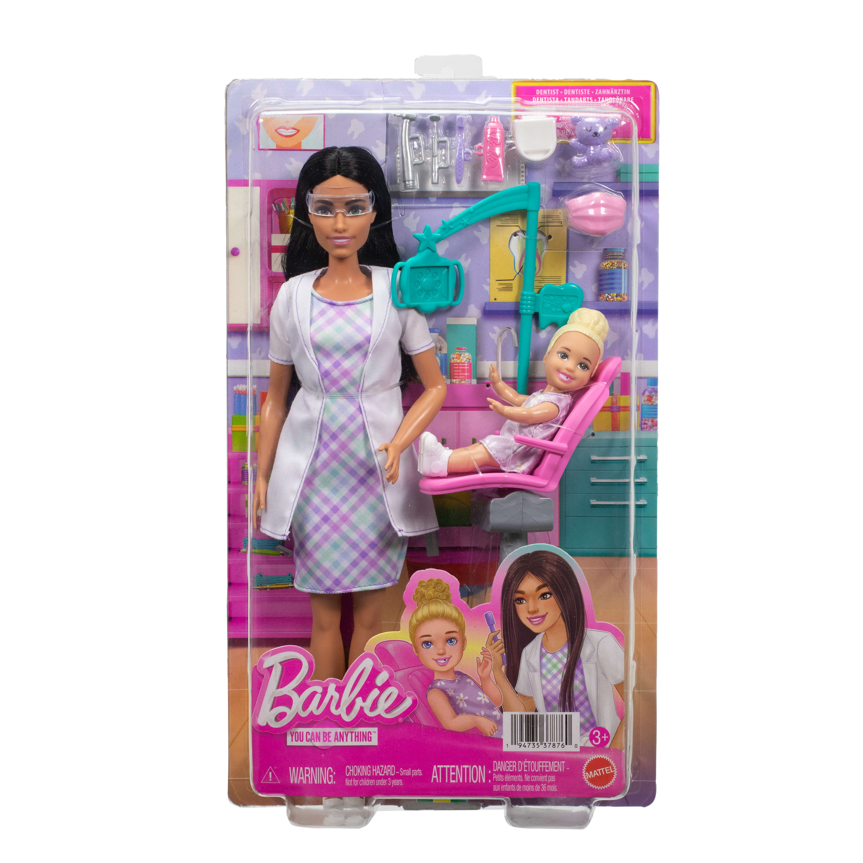 Barbie You Can Be Anything Career Doll Playset - Dentist With Blonde Toddler