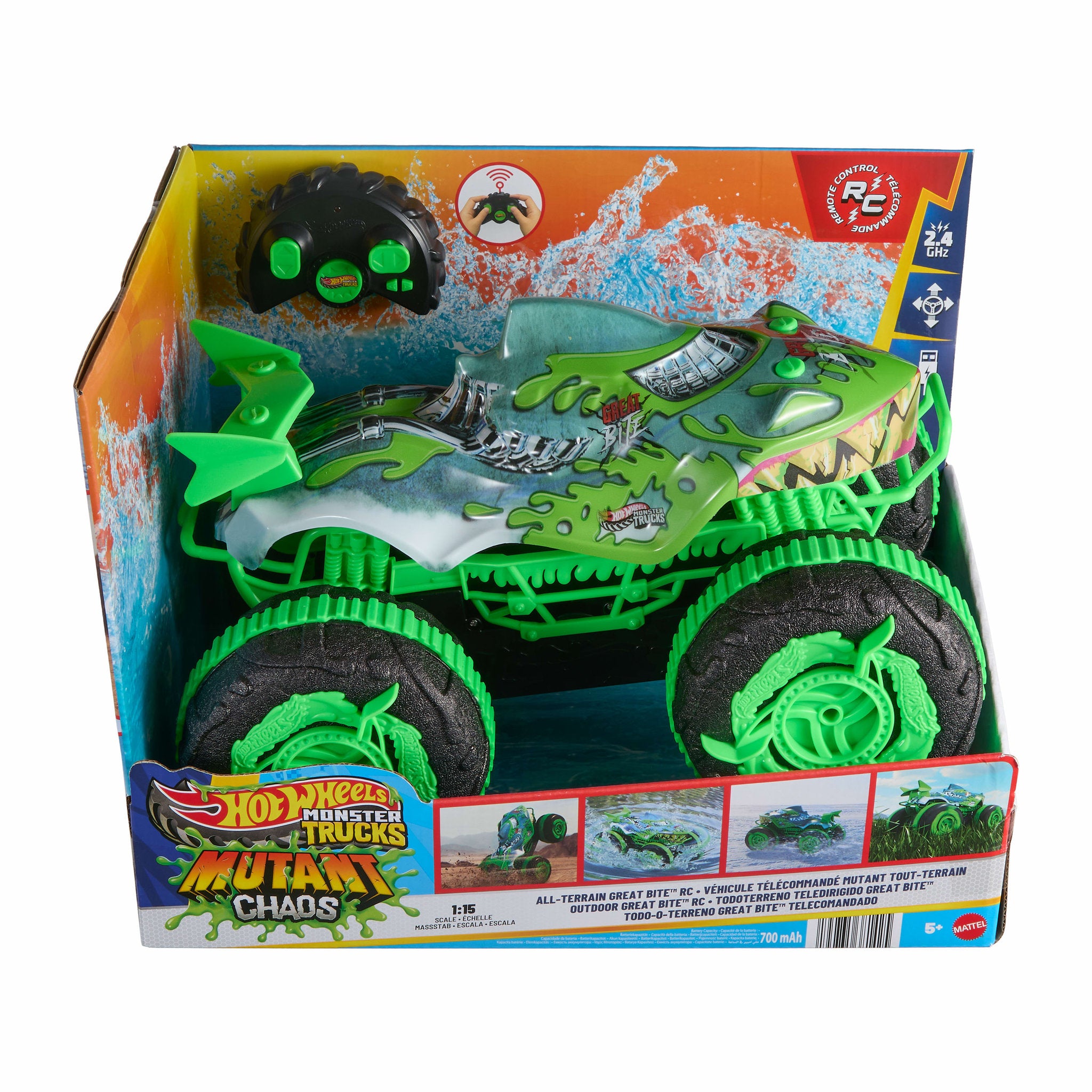 Hot Wheels Monster Trucks RC Mutant Chaos All-Terrain Great Bite