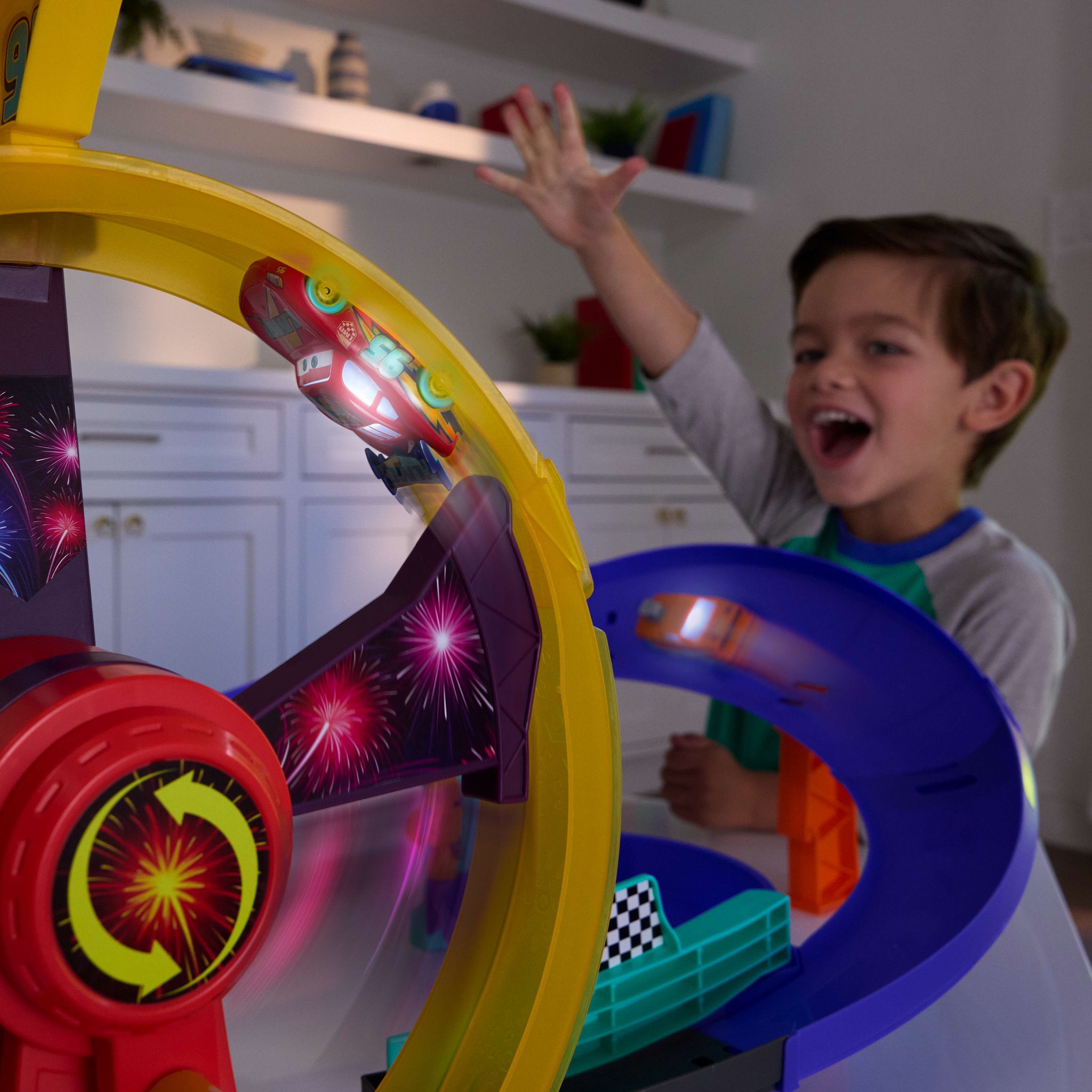 Disney Pixar Cars Light Up Celebration Raceway Playset - Lightning McQueen