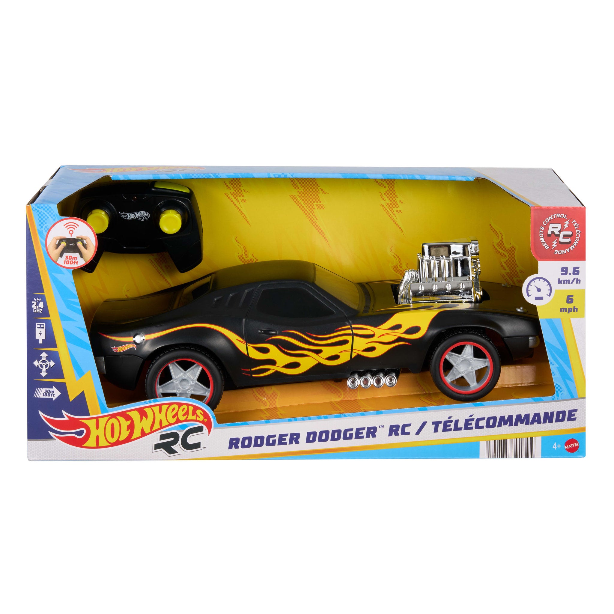 Hot Wheels RC 1:16 Black Rodger Dodger
