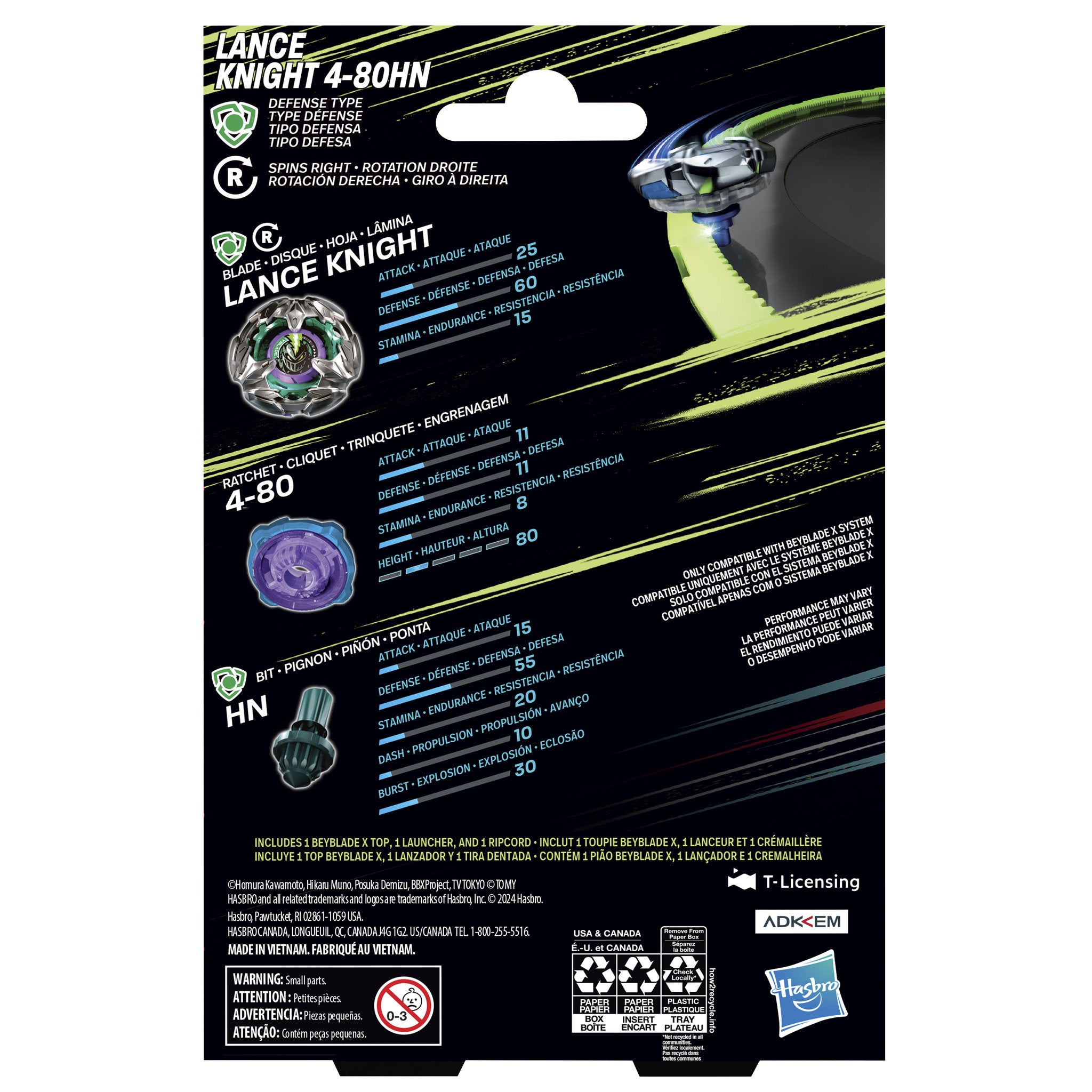 Beyblade X Lance Knight 4-80HN Starter Pack Set