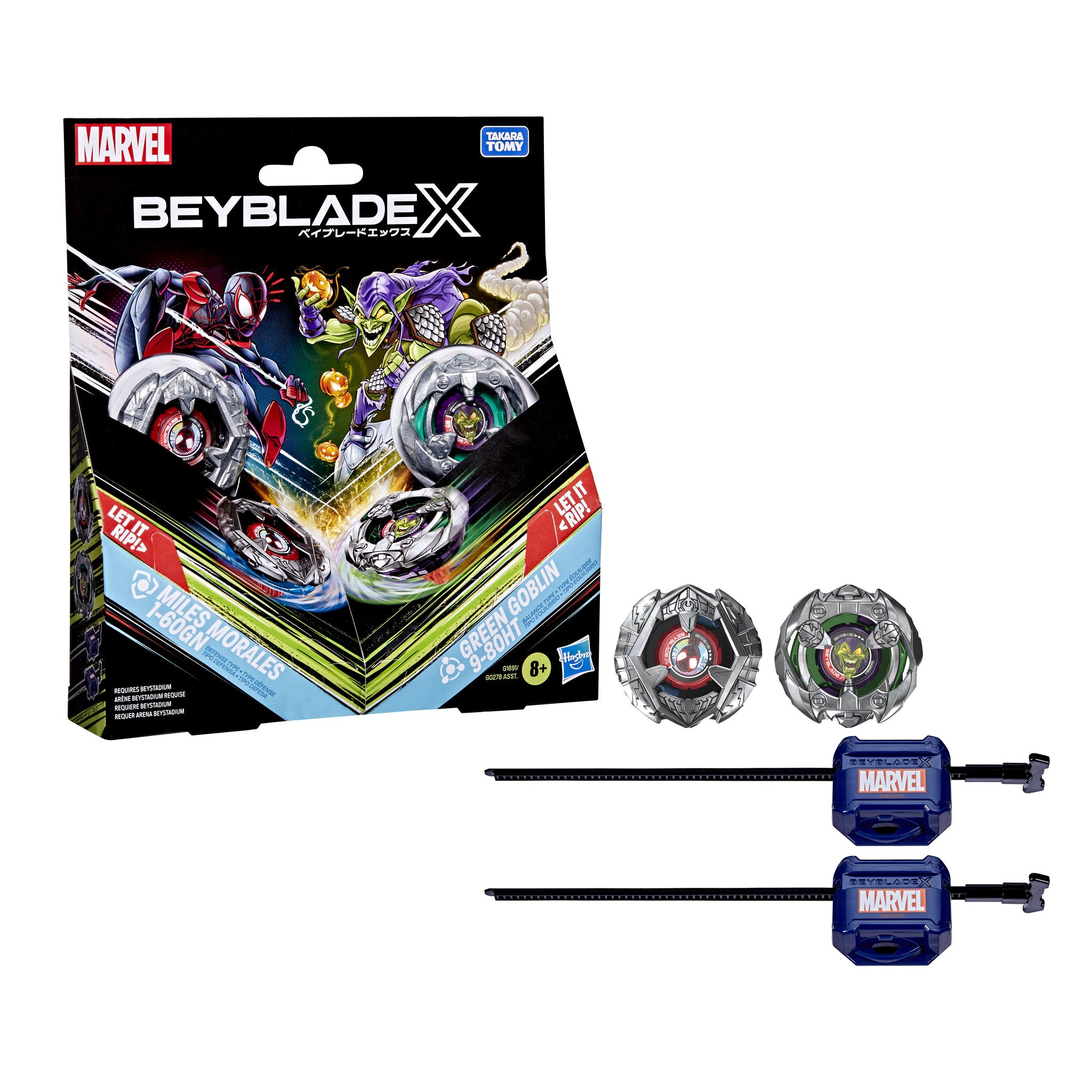 Beyblade X Marvel Collab Multipack - Miles Morales 1-60GN VS Green Goblin 9-80HT