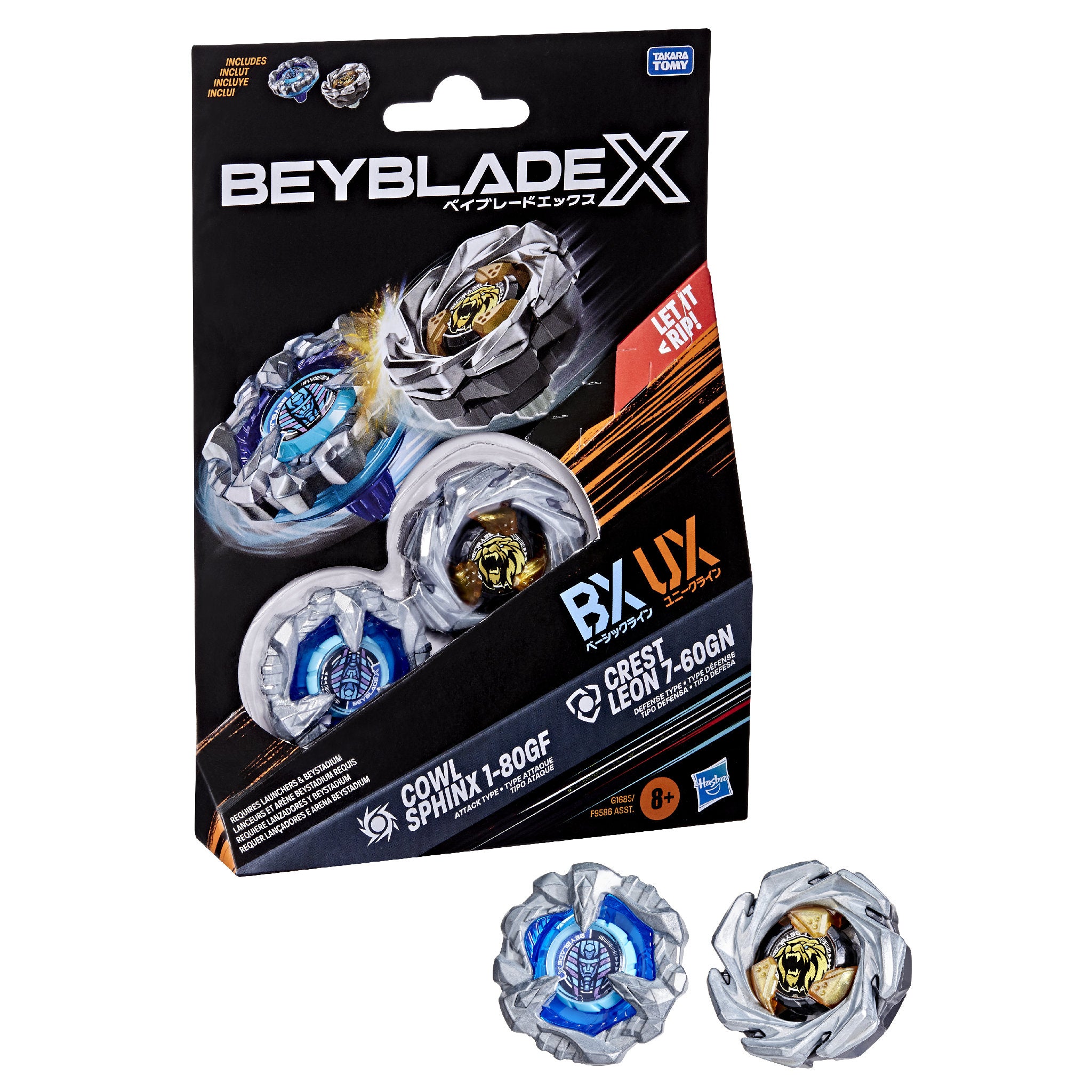 Beyblade X Dual Pack - Cowl Sphinx 1-80GF & Crest Leon 7-60GN