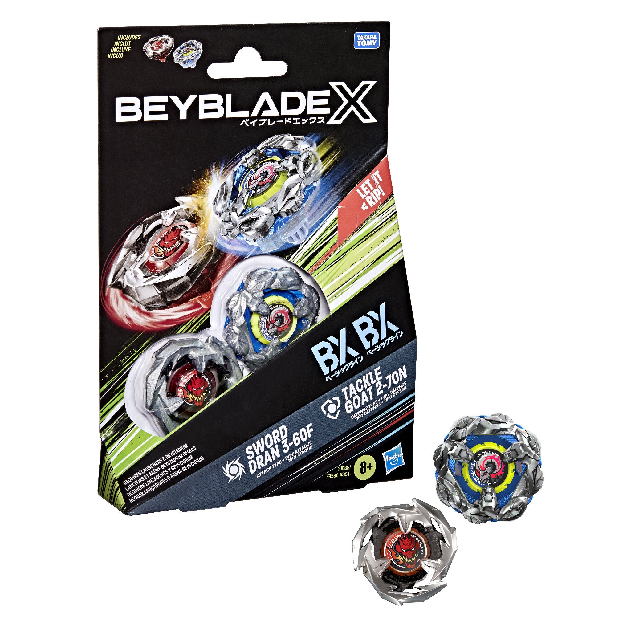 Beyblade X Tackle Goat 2-70N & Sword Dran 3-60F Dual Pack