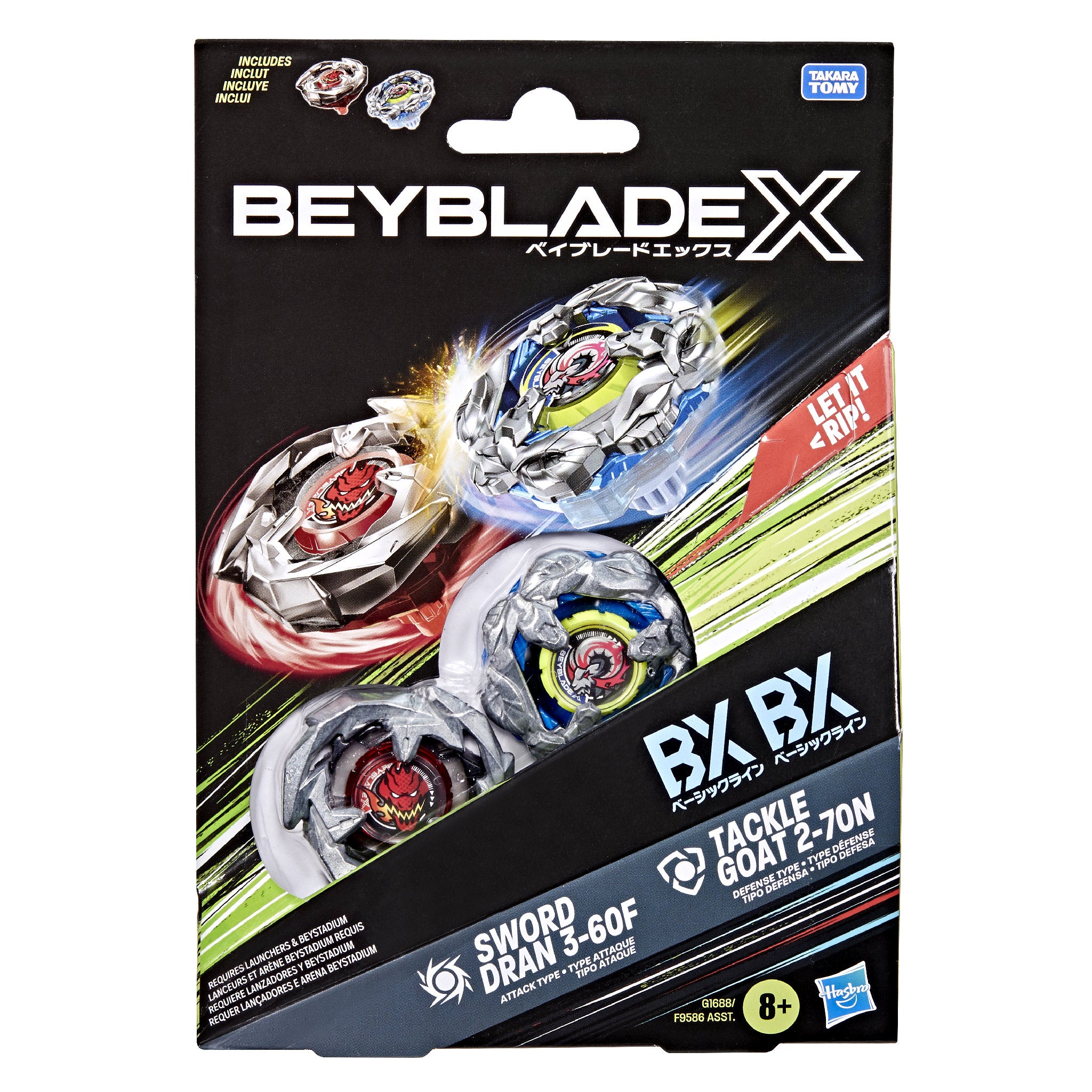 Beyblade X Tackle Goat 2-70N & Sword Dran 3-60F Dual Pack