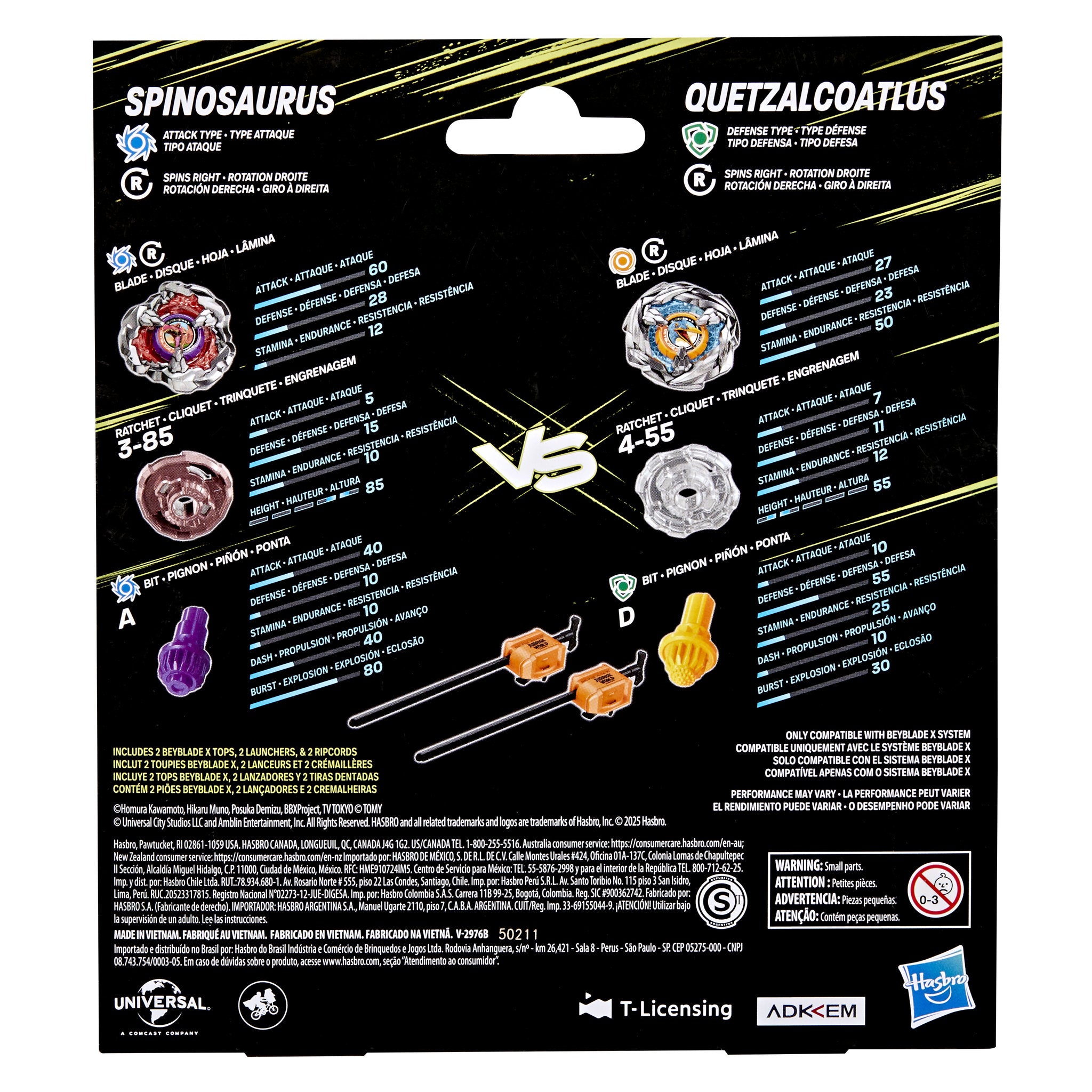 Beyblade X Jurassic World Spinosaurus & Quetzalcoatlus