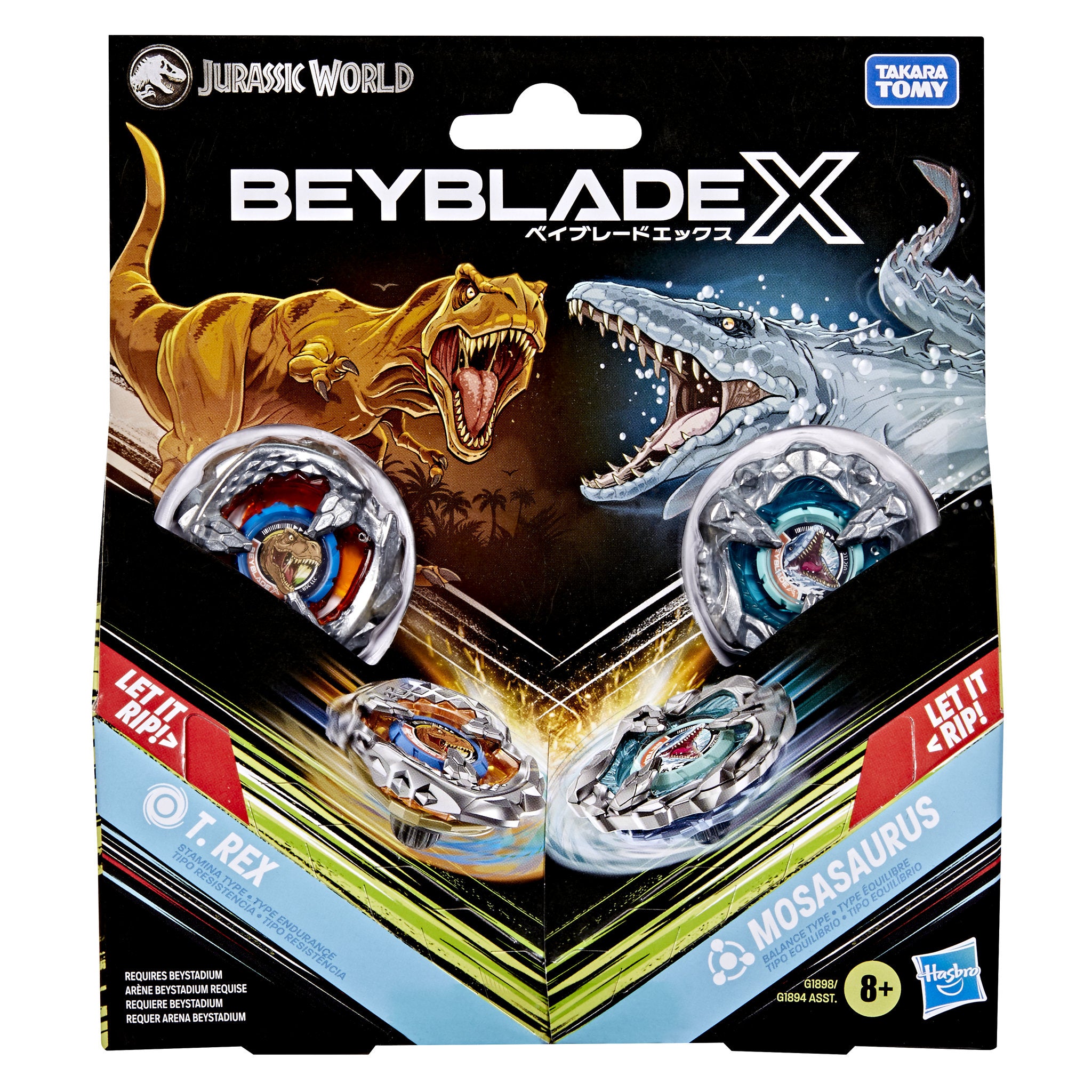 Beyblade X Jurassic World T-Rex & Mosasaurus