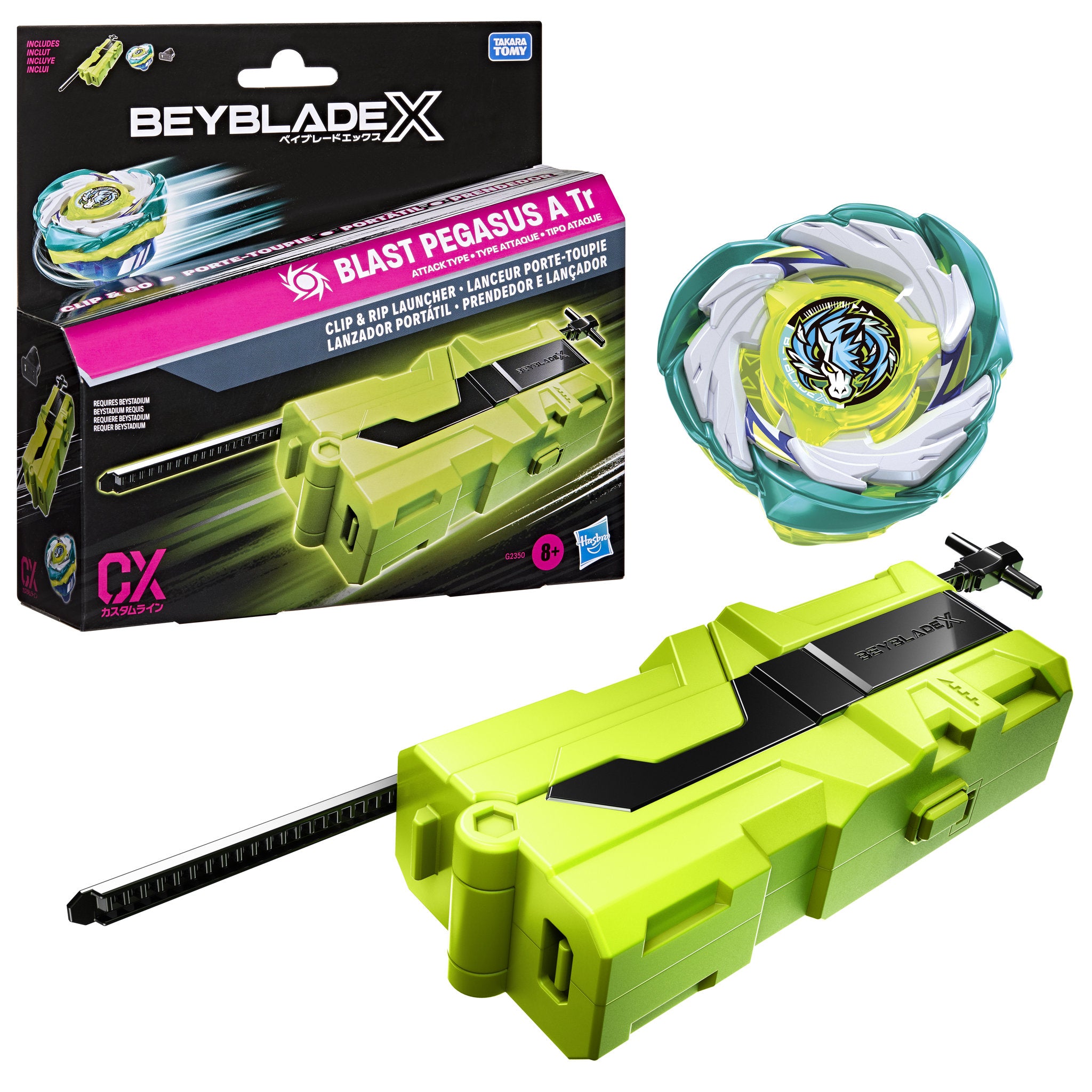 Beyblade X Clip & Rip Launchers - Blast Pegasus
