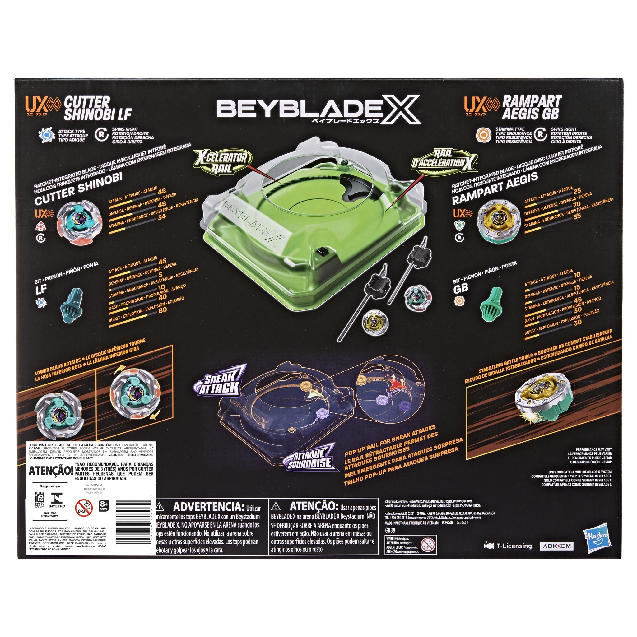 Beyblade X Sneak Attack Battle Set with Beystadium Area