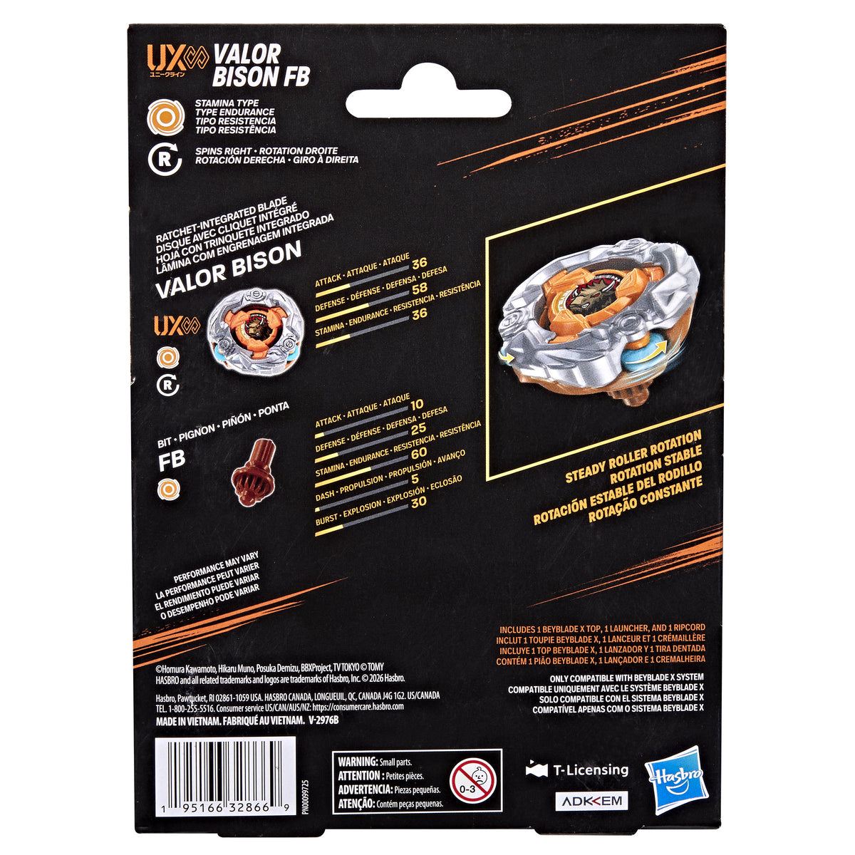 Beyblade X UX Valor Bison FB Starter Pack Set