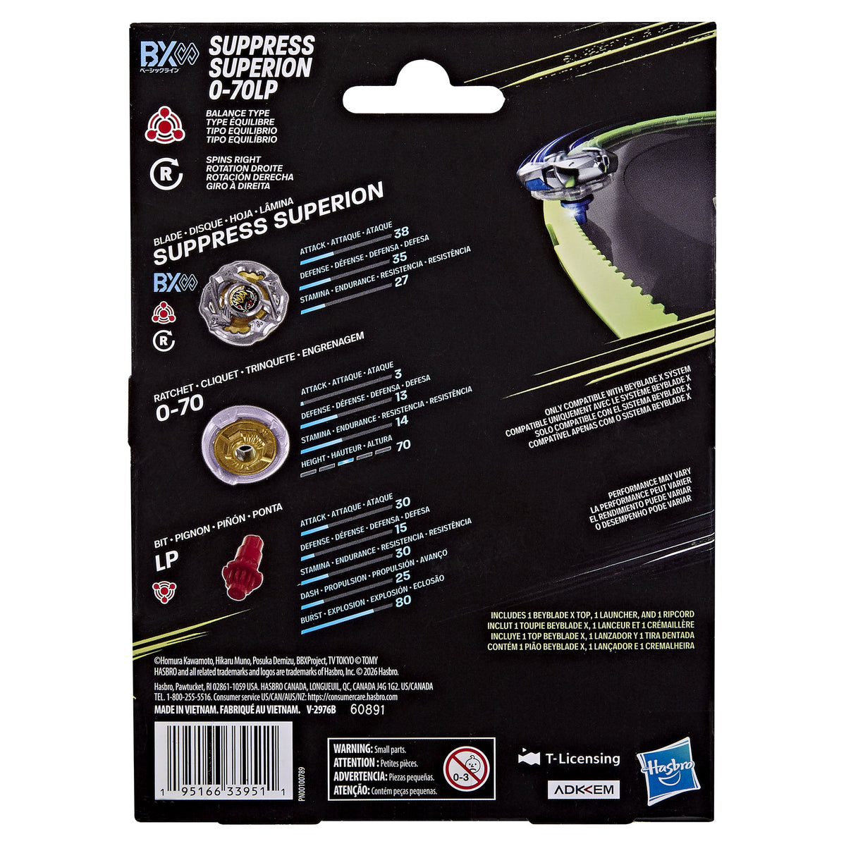 Beyblade X Suppress Superion 0-70LP BX Infinity Starter Pack