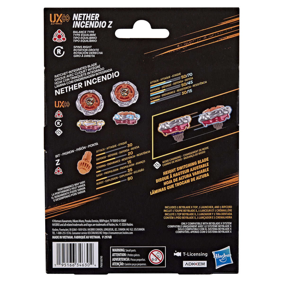 Beyblade X Nether Incendio Z UX Infinity Starter Pack
