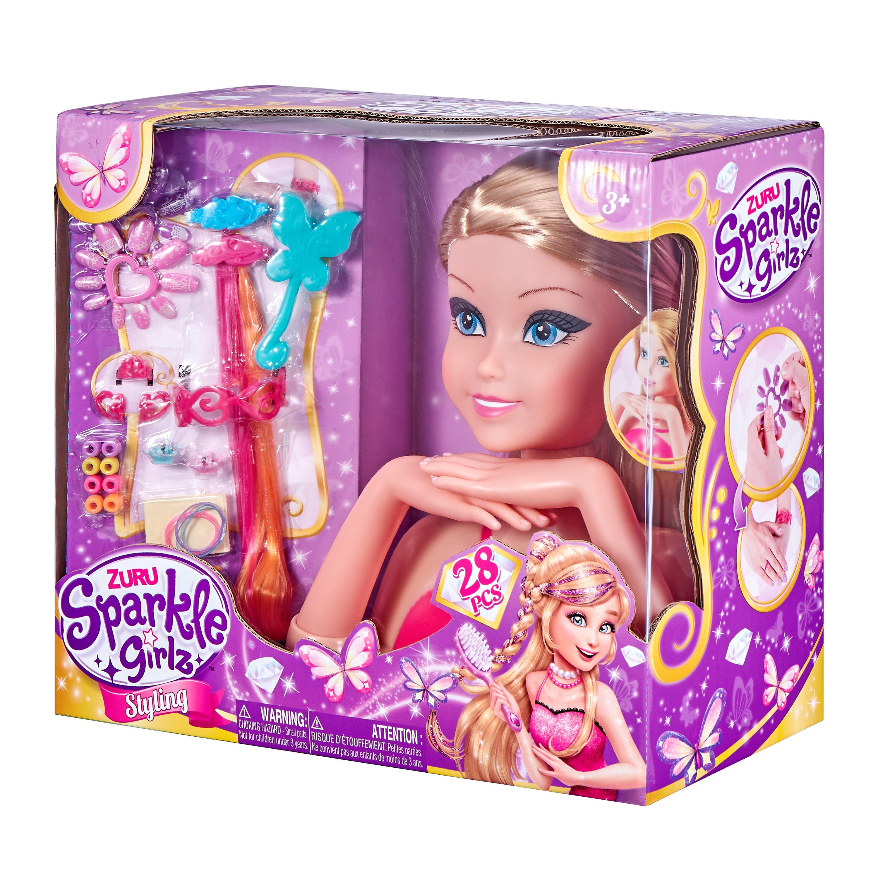 ZURU Sparkle Girlz Styling Princess Head With Fantasy Nail Design