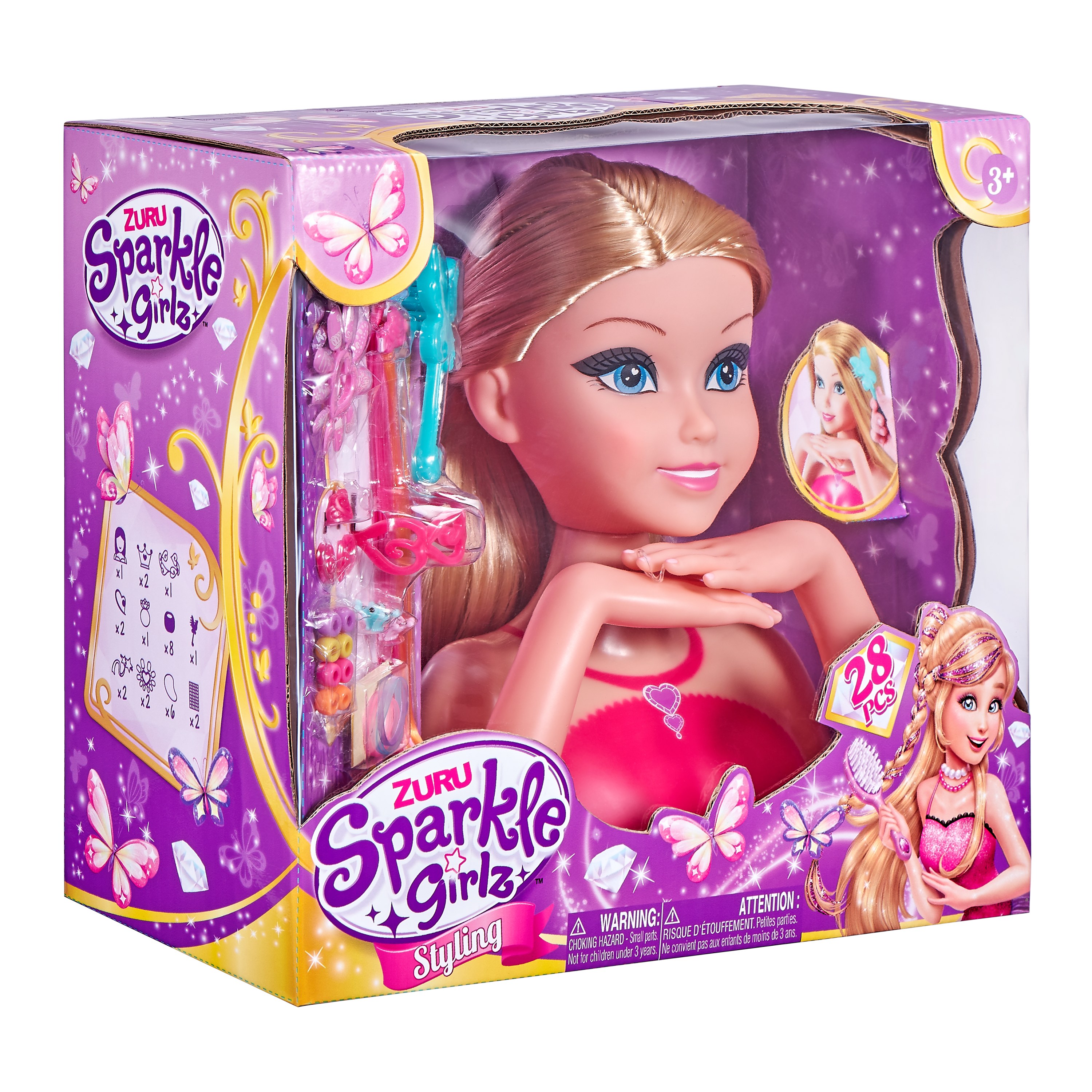 ZURU Sparkle Girlz Styling Princess Head With Fantasy Nail Design