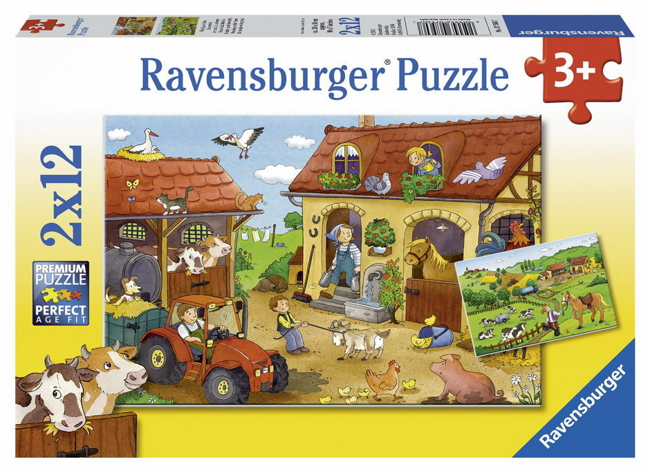 Ravensburger Working On The Farm 2x12 Piece - Toyworld Australia
