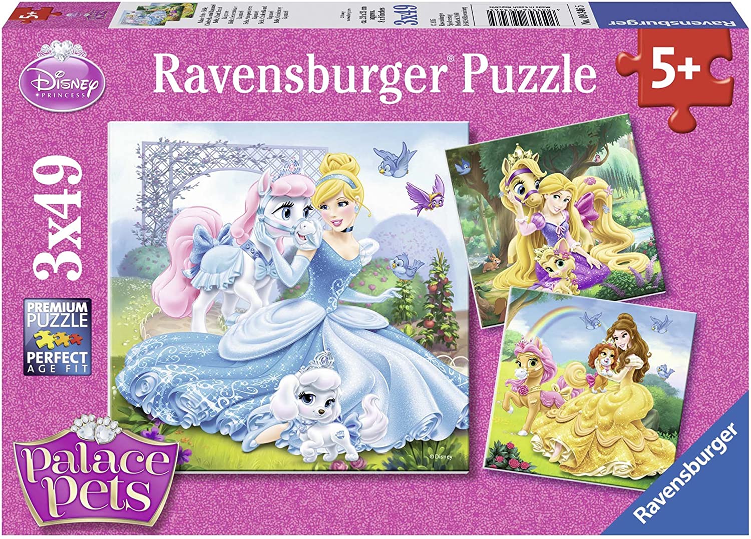 Ravensburger Disney Belle Cinderella Rapunzel 3x49 Piece