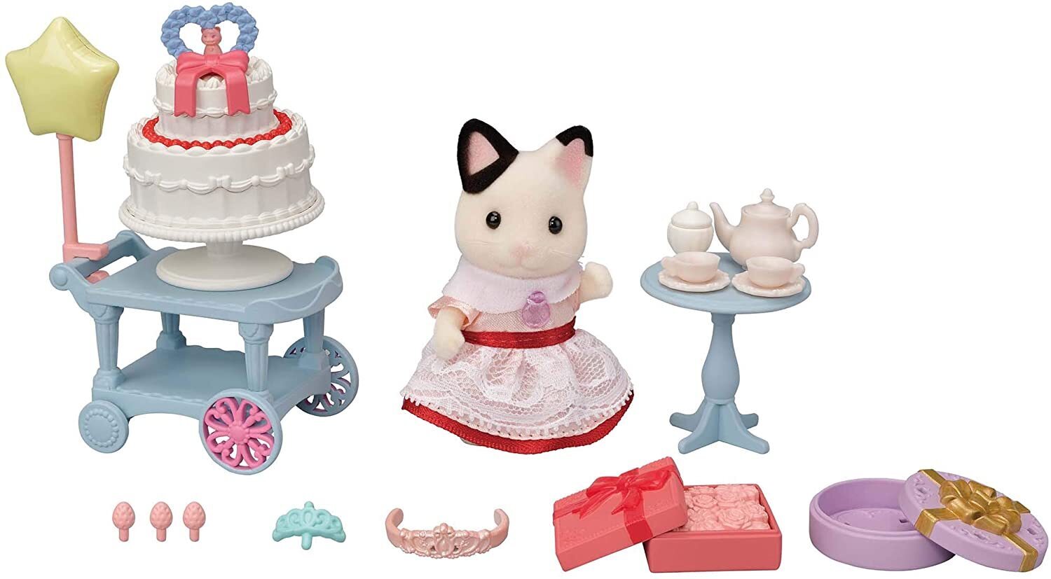 Sylvanian Families Party Time Playset Tuxedo Cat Girl