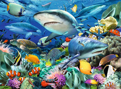 RAVENSBURGER REEF OF THE SHARKS PUZZLE 100 PIECE