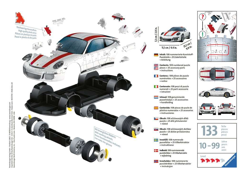 Ravensburger Porsche 911 R 3D 108 Piece - Toyworld Australia
