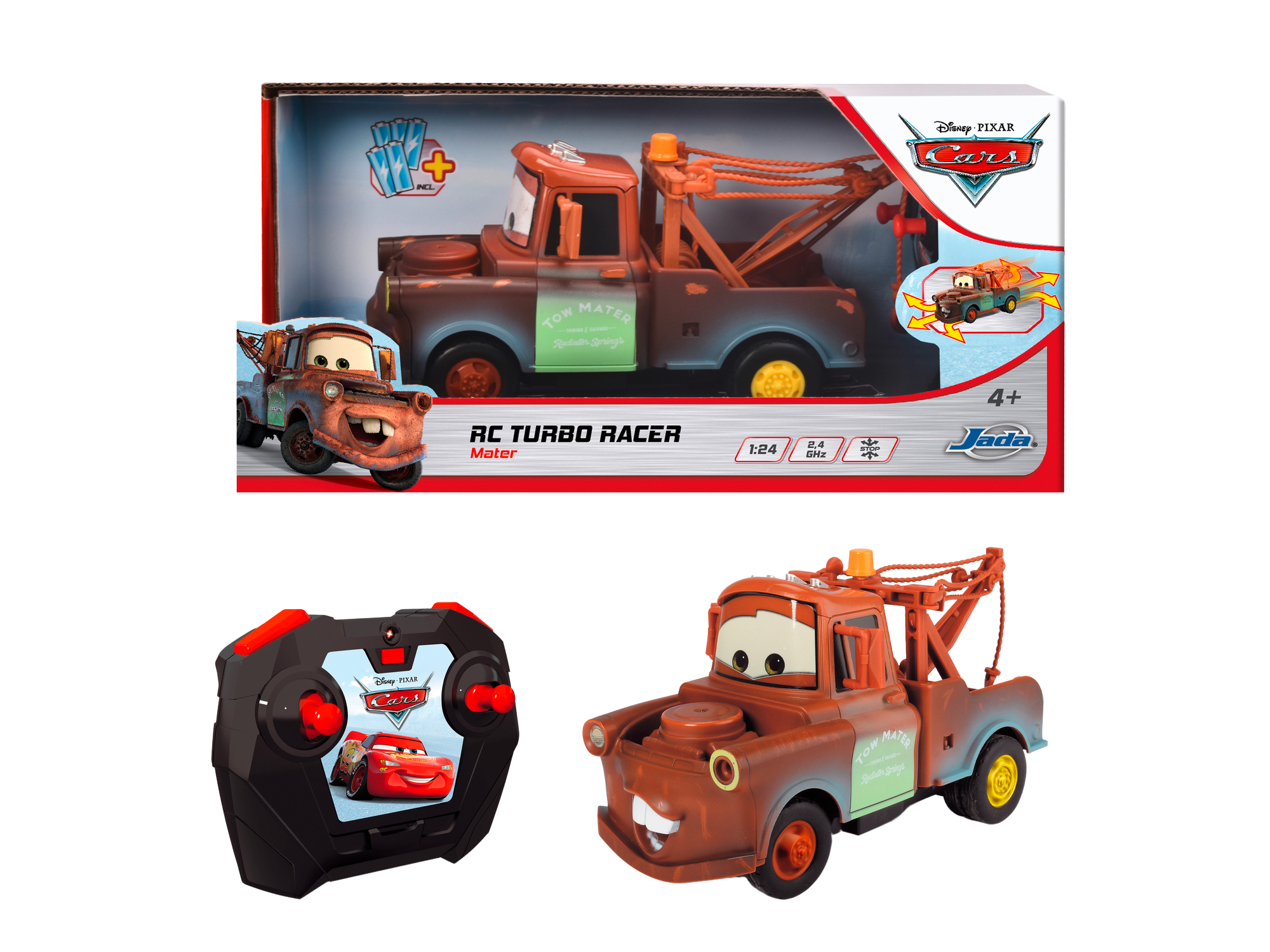 Disney Pixar Cars Jada 1:24 RC Turbo Racer Mater