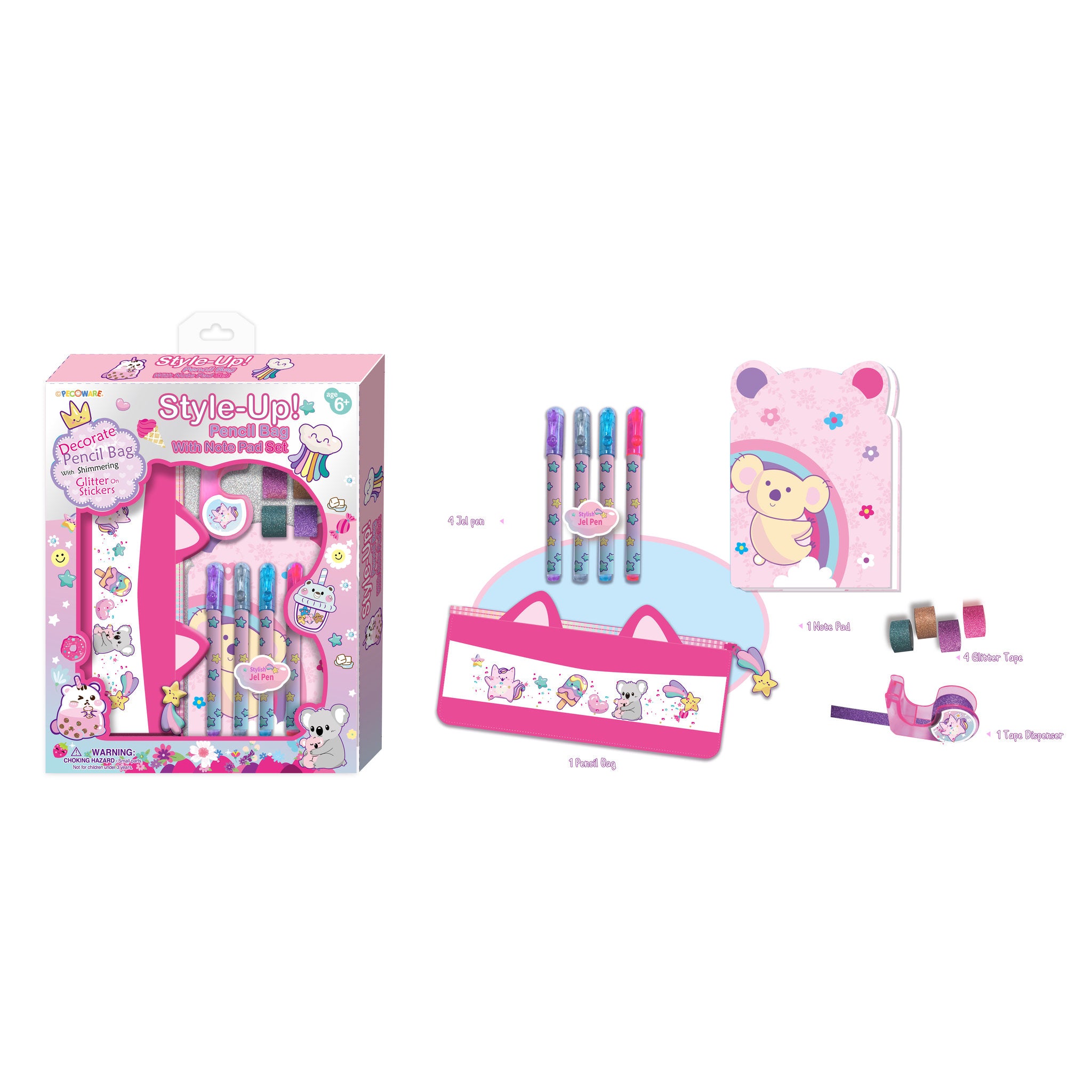 Style-Up Pencil Bag With Notepad Set