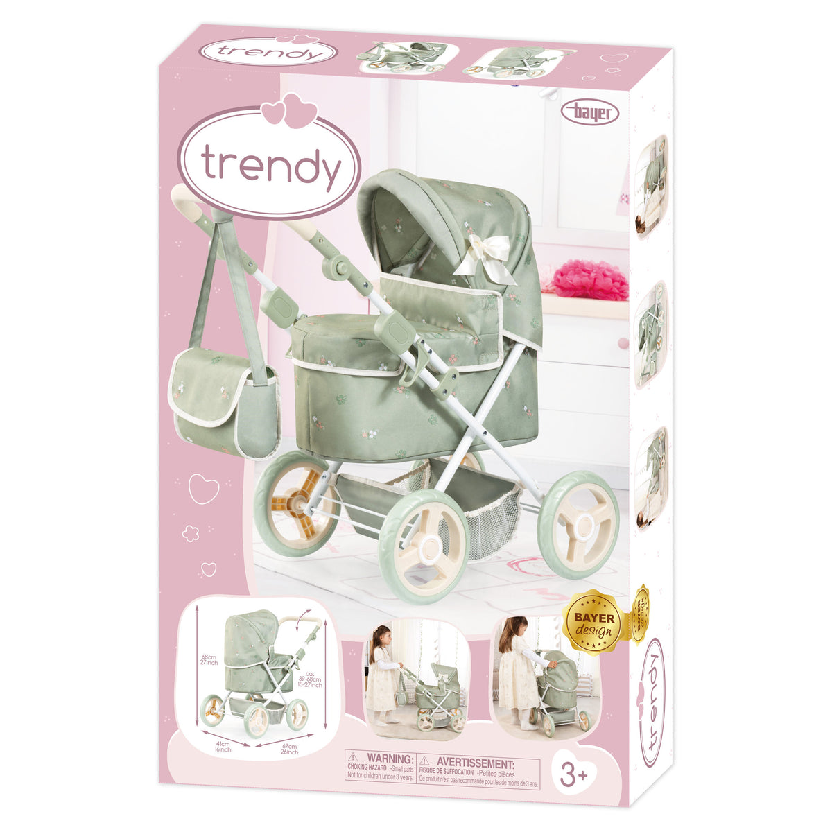 Bayer Trendy Doll Pram Soft Sage Green