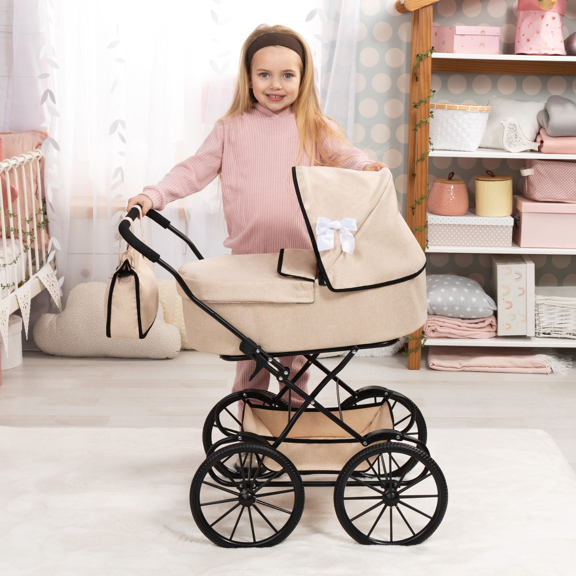 Bayer Xeo Classic Doll Pram Beige - Toyworld Australia