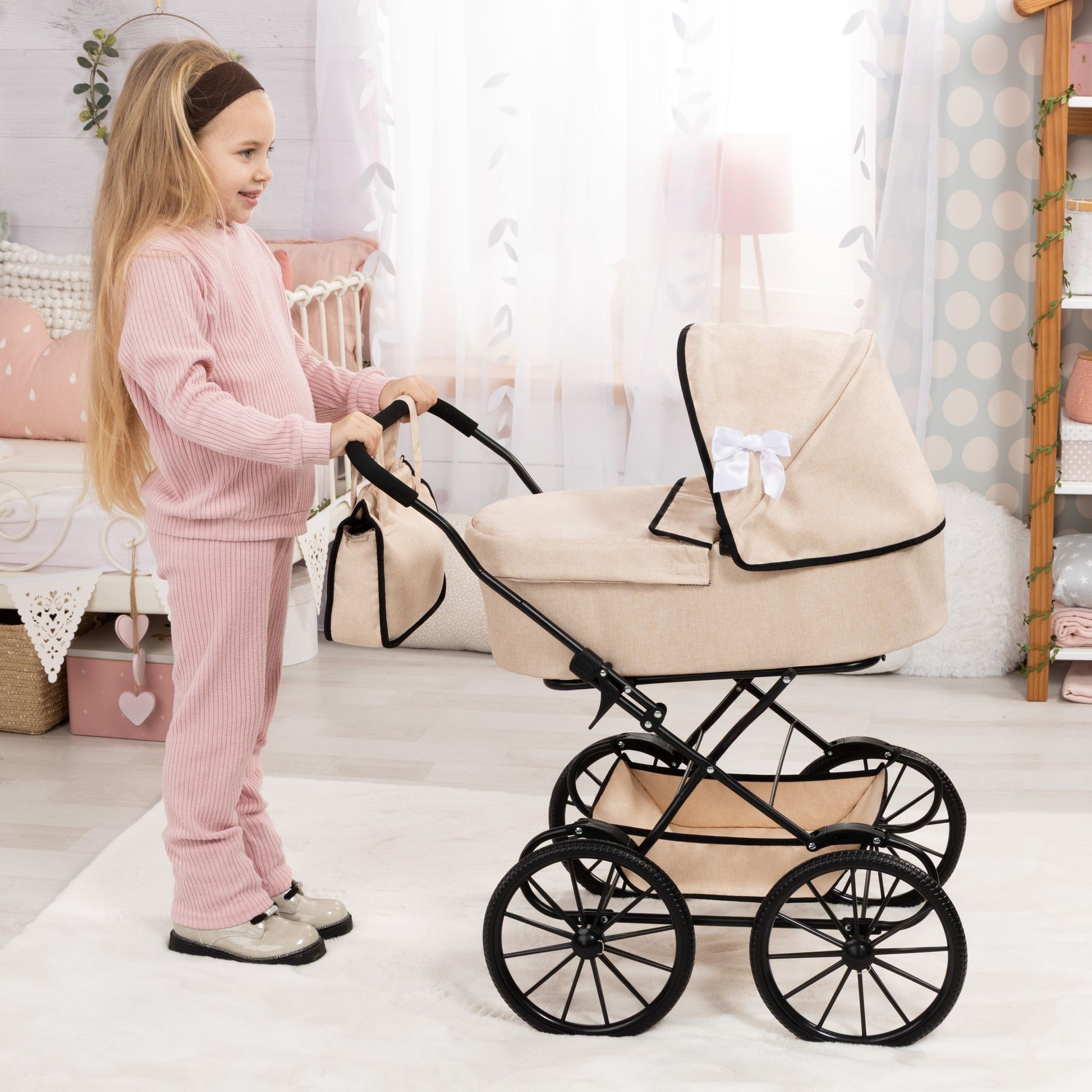 Bayer Xeo Classic Doll Pram Beige - Toyworld Australia
