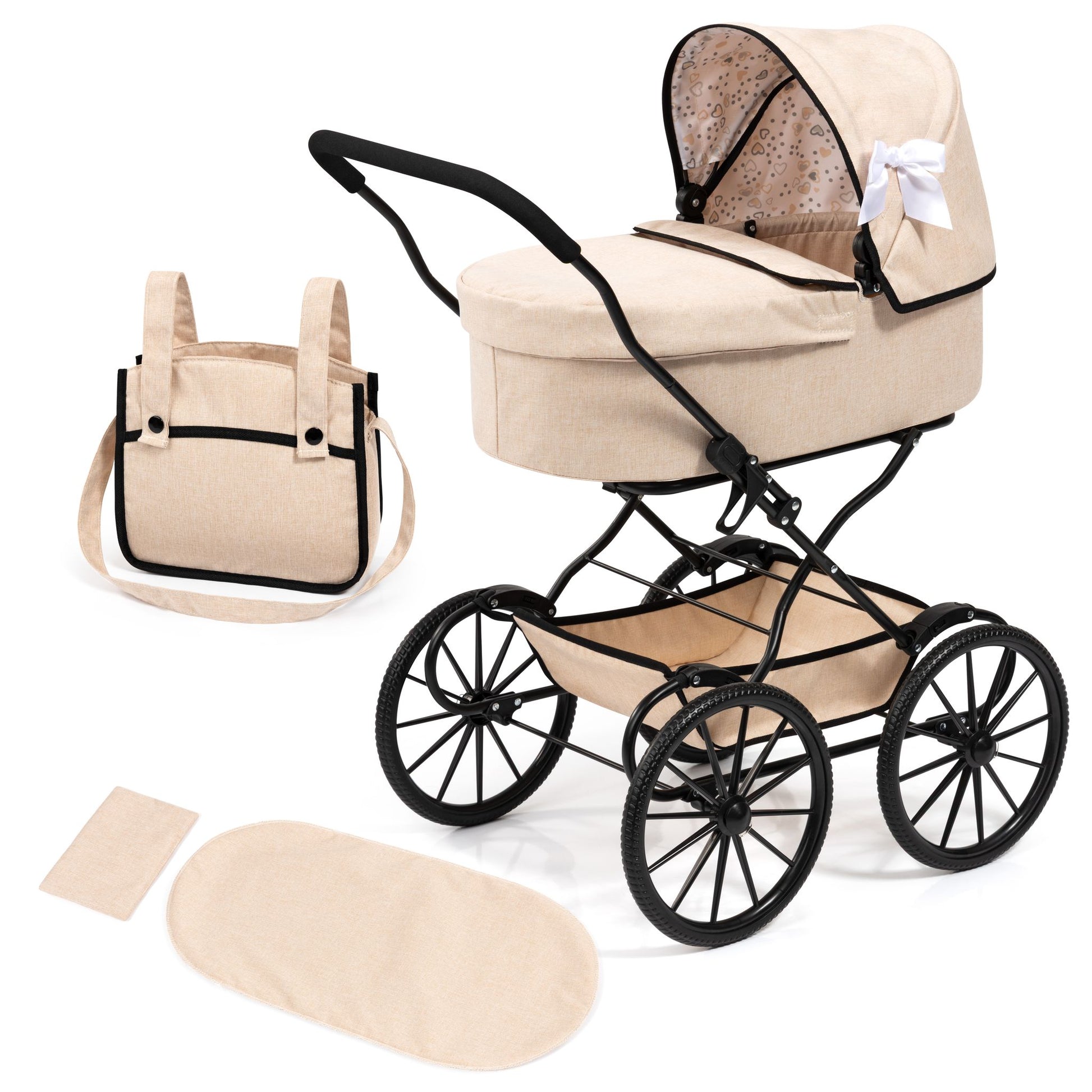 Bayer Xeo Classic Doll Pram Beige - Toyworld Australia