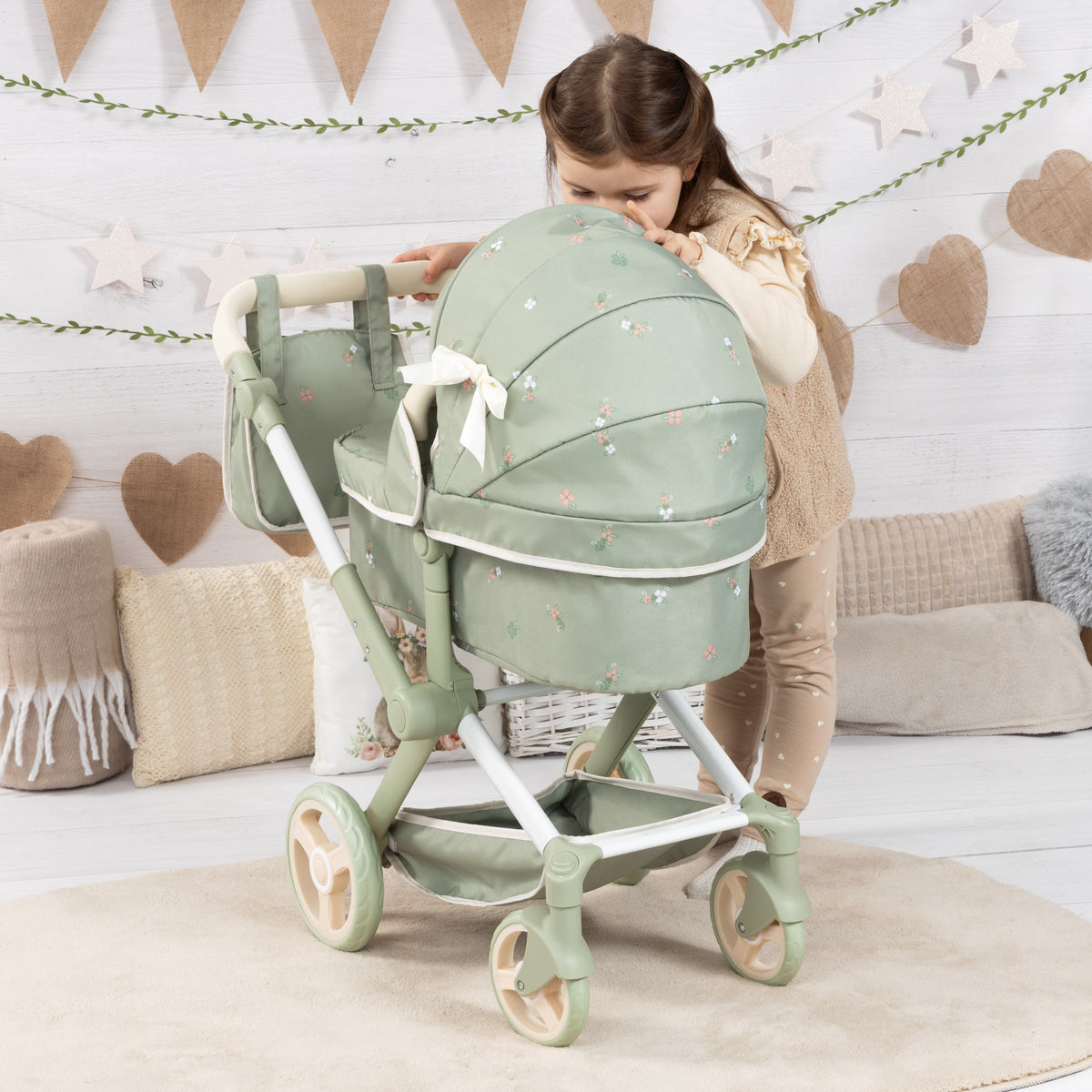 Brayer Xeo Doll Pram Soft Sage Green