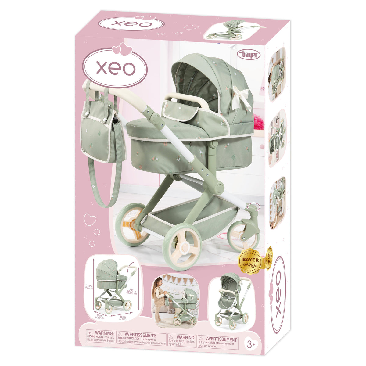 Brayer Xeo Doll Pram Soft Sage Green