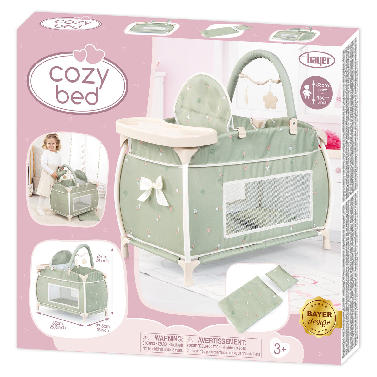 Bayer Multi Bed Cot & Integrated High Chair Soft Sage Green