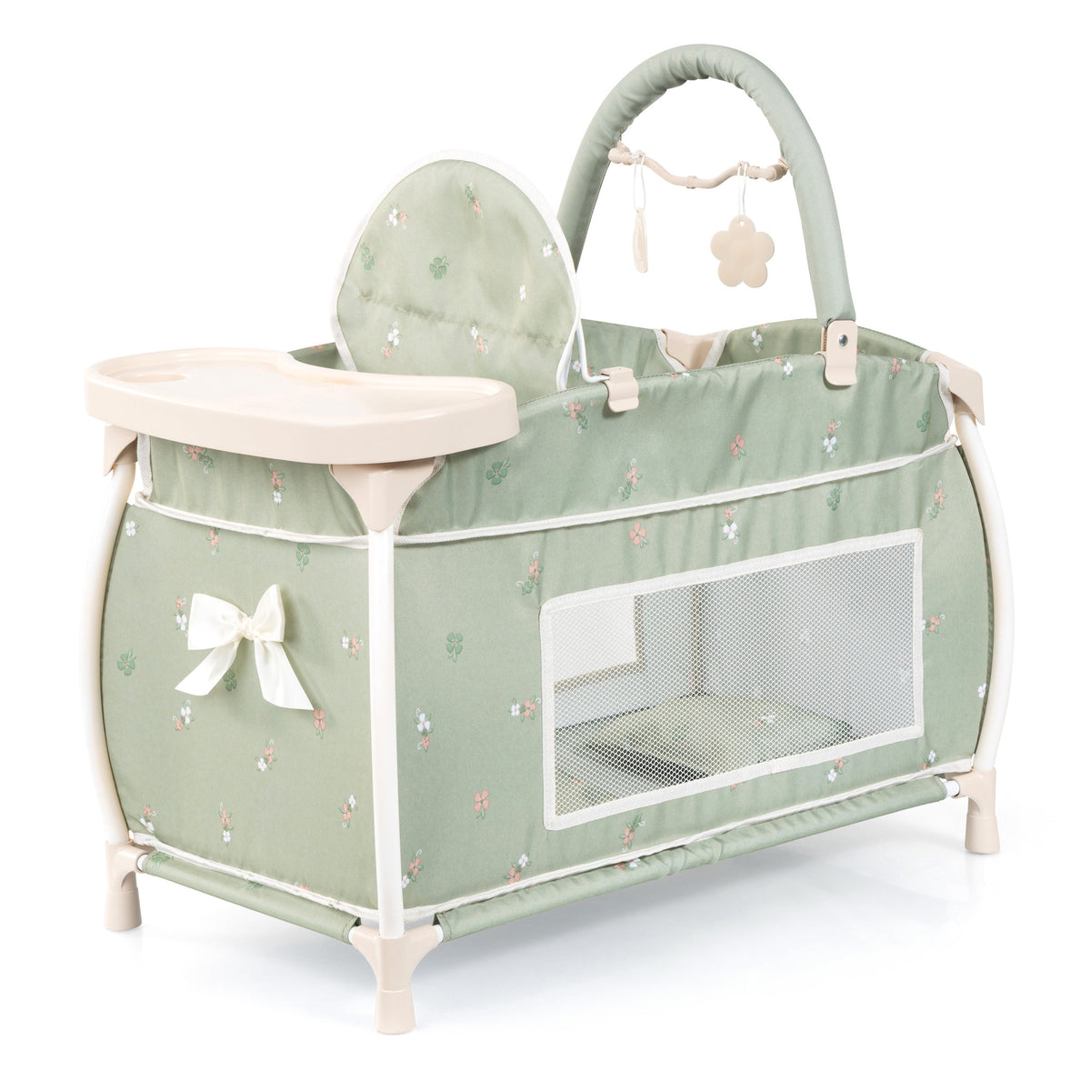 Bayer Multi Bed Cot & Integrated High Chair Soft Sage Green