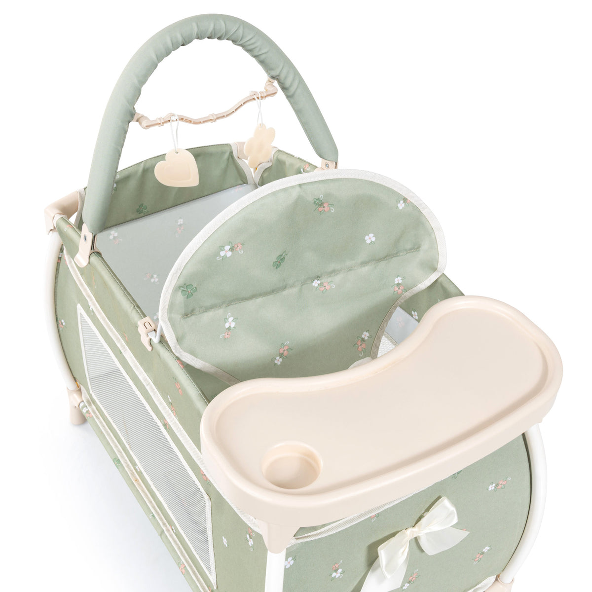 Bayer Multi Bed Cot & Integrated High Chair Soft Sage Green