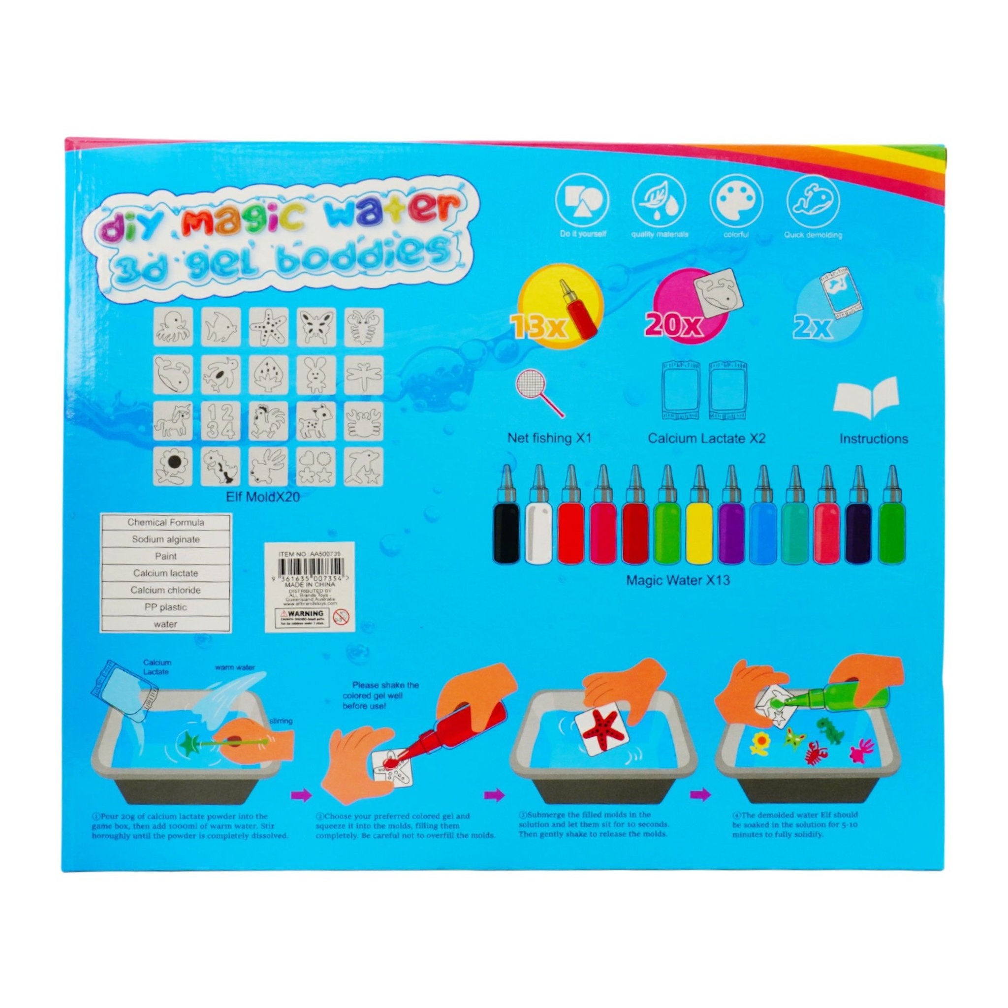 DIY Magic Water 3D Gel Buddies 36 Piece playset