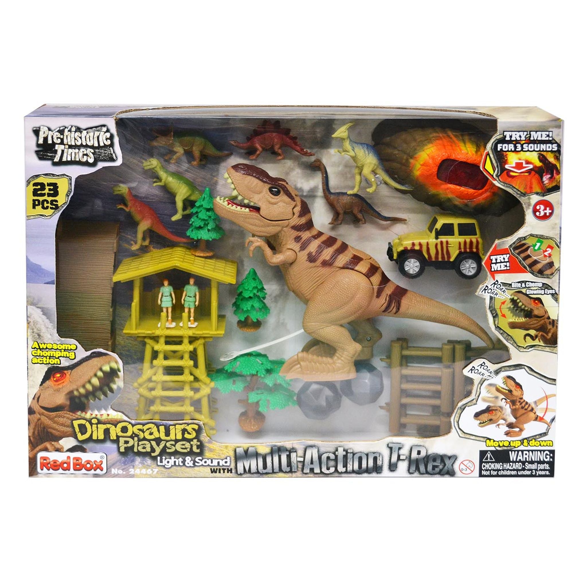 Pre-Historic Times 23 Piece Playset With Multi-Action T-Rex