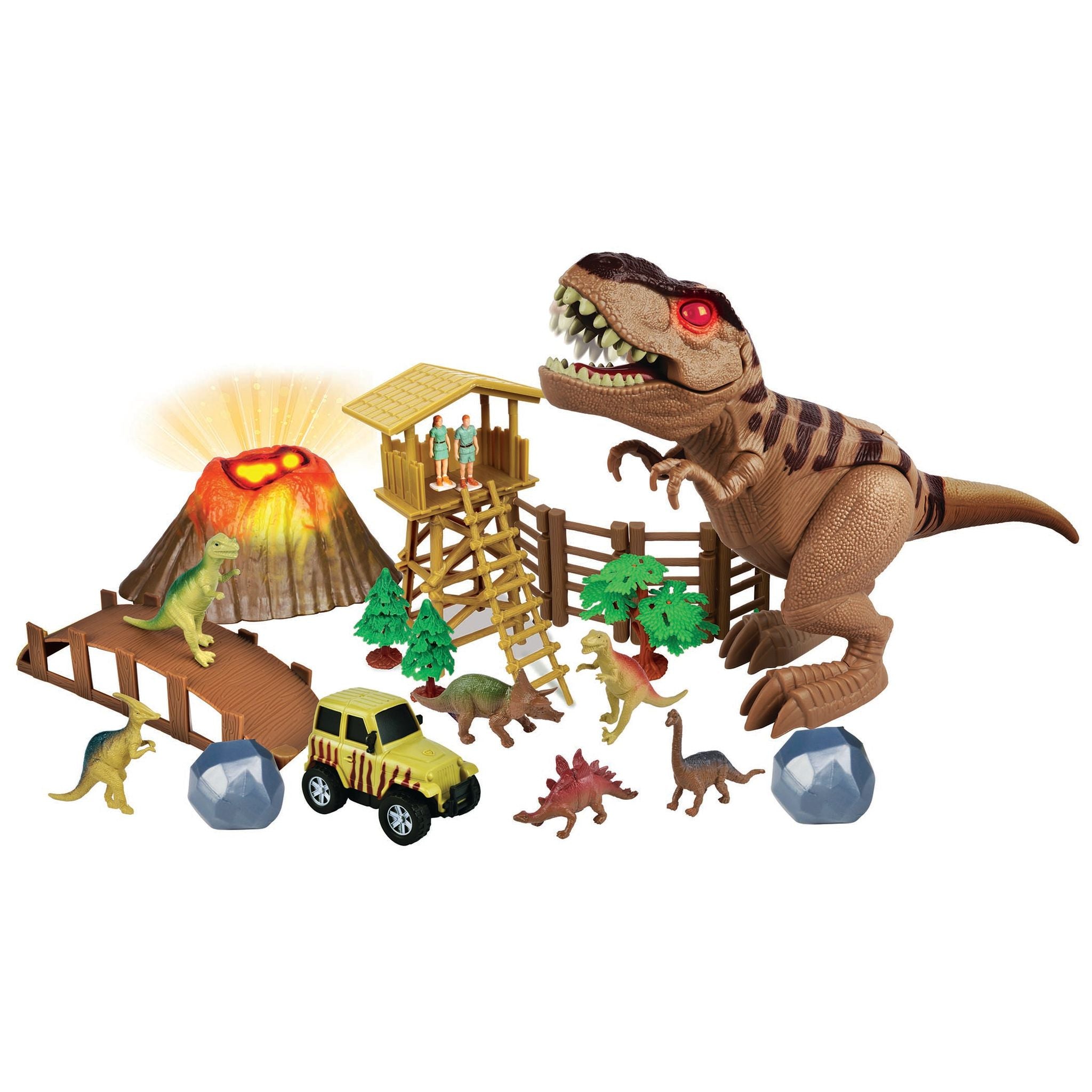 Pre-Historic Times 23 Piece Playset With Multi-Action T-Rex